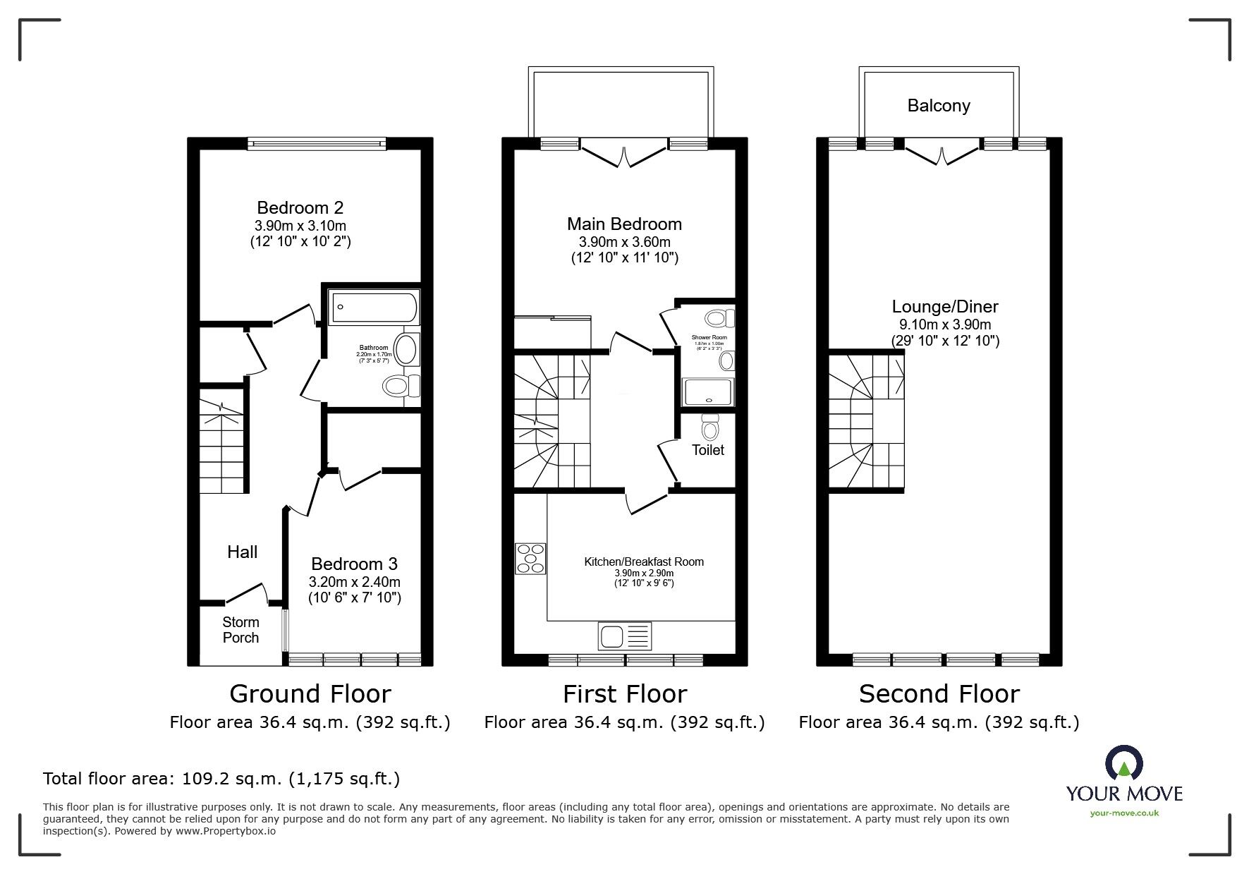 Floorplan of 3 bedroom Mid Terrace House for sale, Cliff Road, Plymouth, Devon, PL1