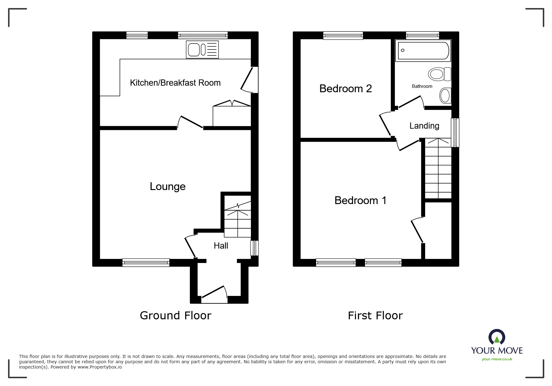 Floorplan of 2 bedroom Semi Detached House to rent, Levington Close, Perton, Wolverhampton, WV6