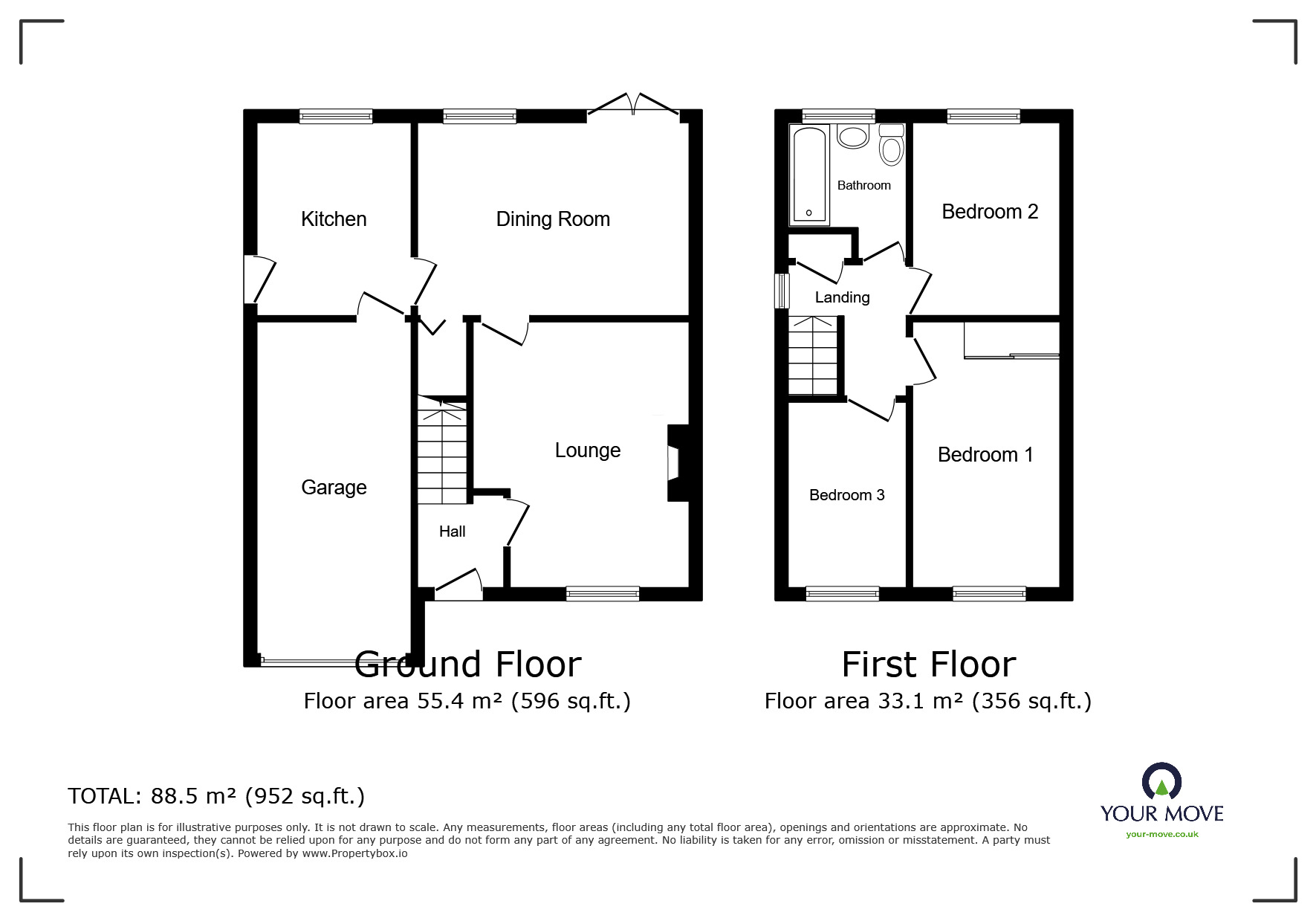 Floorplan of 3 bedroom Semi Detached House to rent, Reynolds Grove, Perton, Wolverhampton, WV6