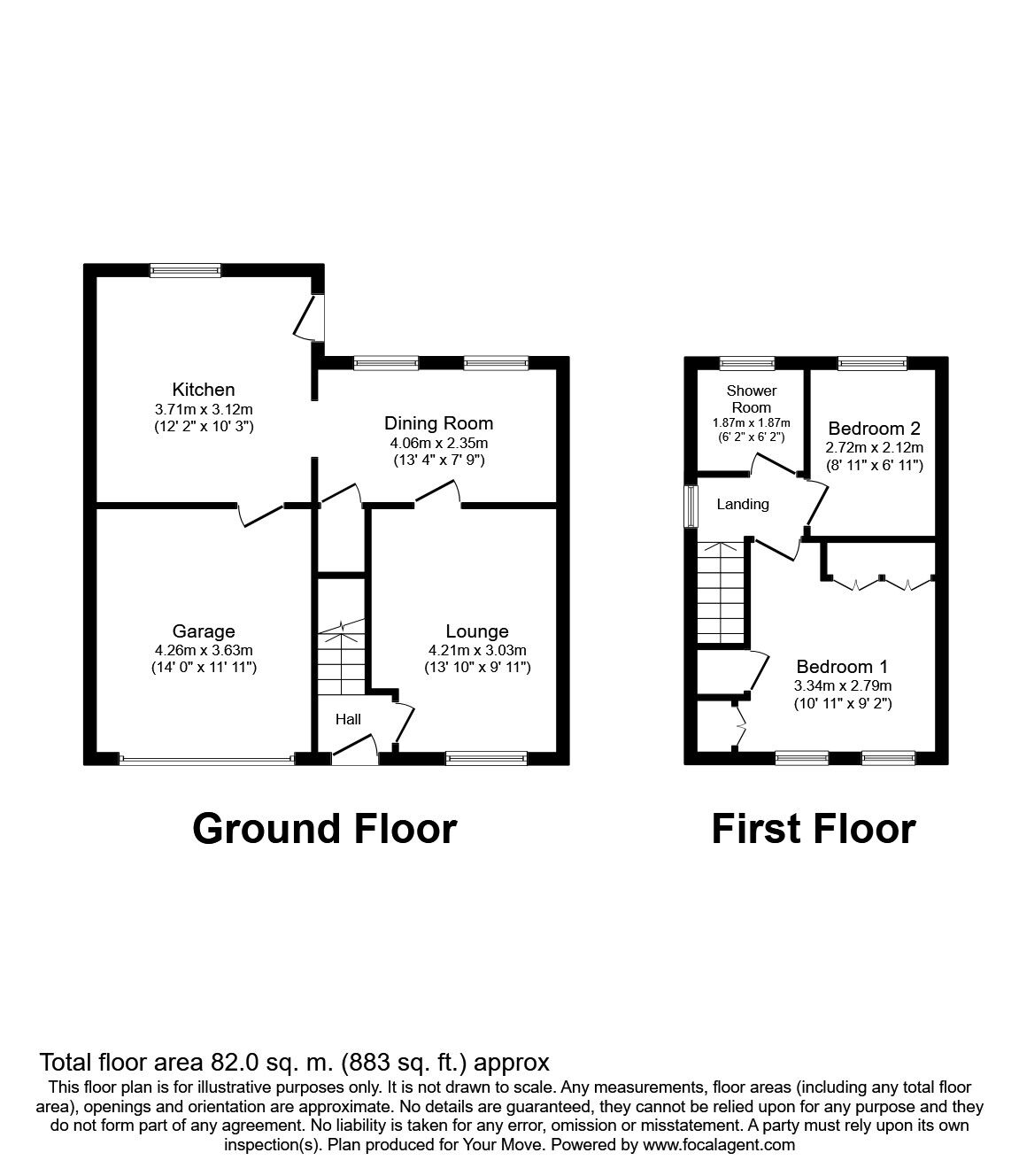 Floorplan of 2 bedroom Semi Detached House to rent, Cheriton Grove, Wolverhampton, WV6