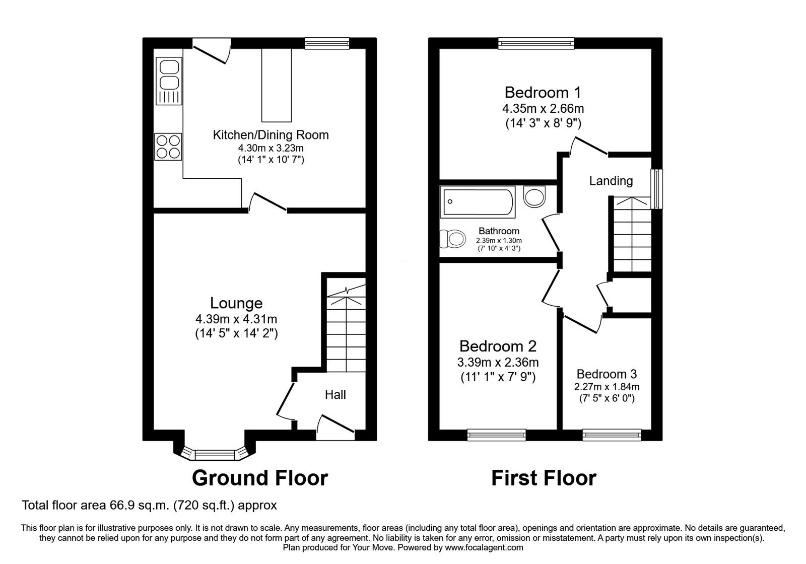 Floorplan of 3 bedroom Semi Detached House for sale, Shackleton Drive, Perton Wolverhampton, West Midlands, WV6