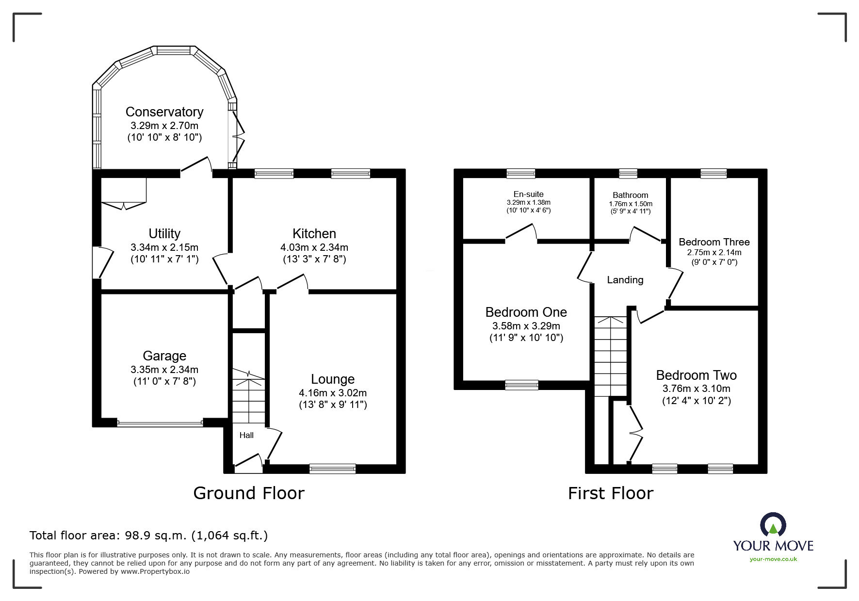 Floorplan of 3 bedroom Semi Detached House for sale, Canterbury Drive, Perton, Staffordshire, WV6
