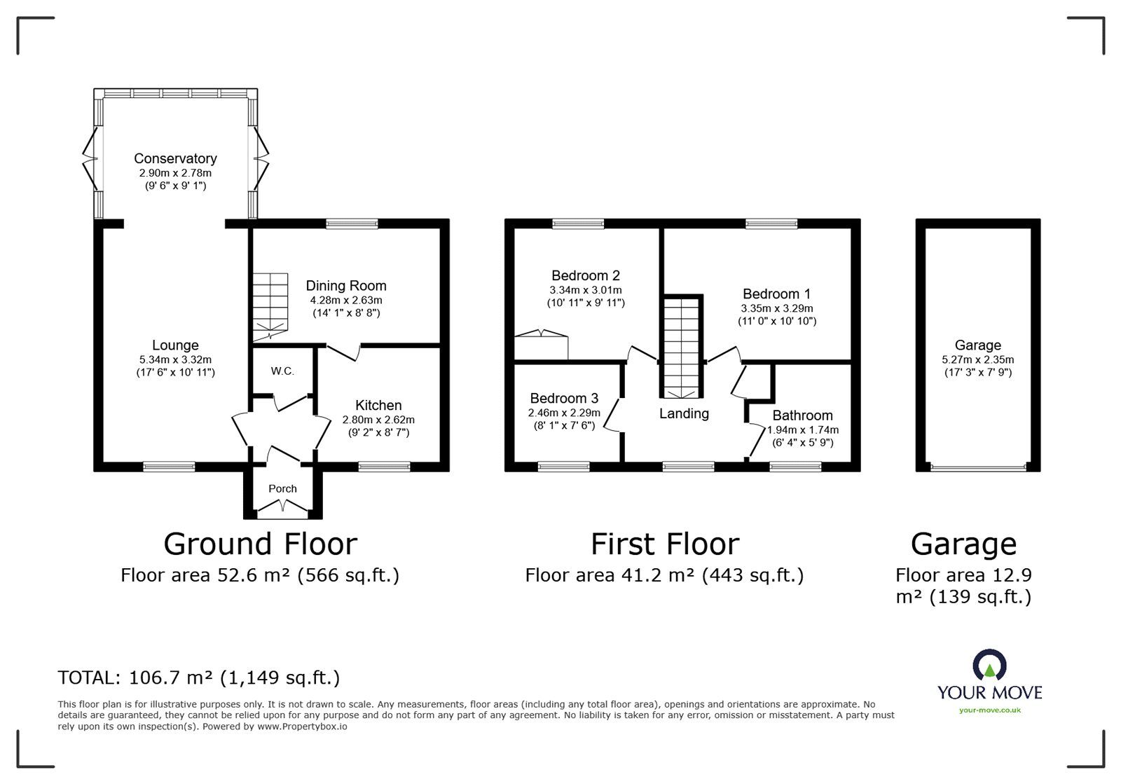 Floorplan of 3 bedroom Detached House for sale, Cheriton Grove, Perton Wolverhampton, Staffordshire, WV6