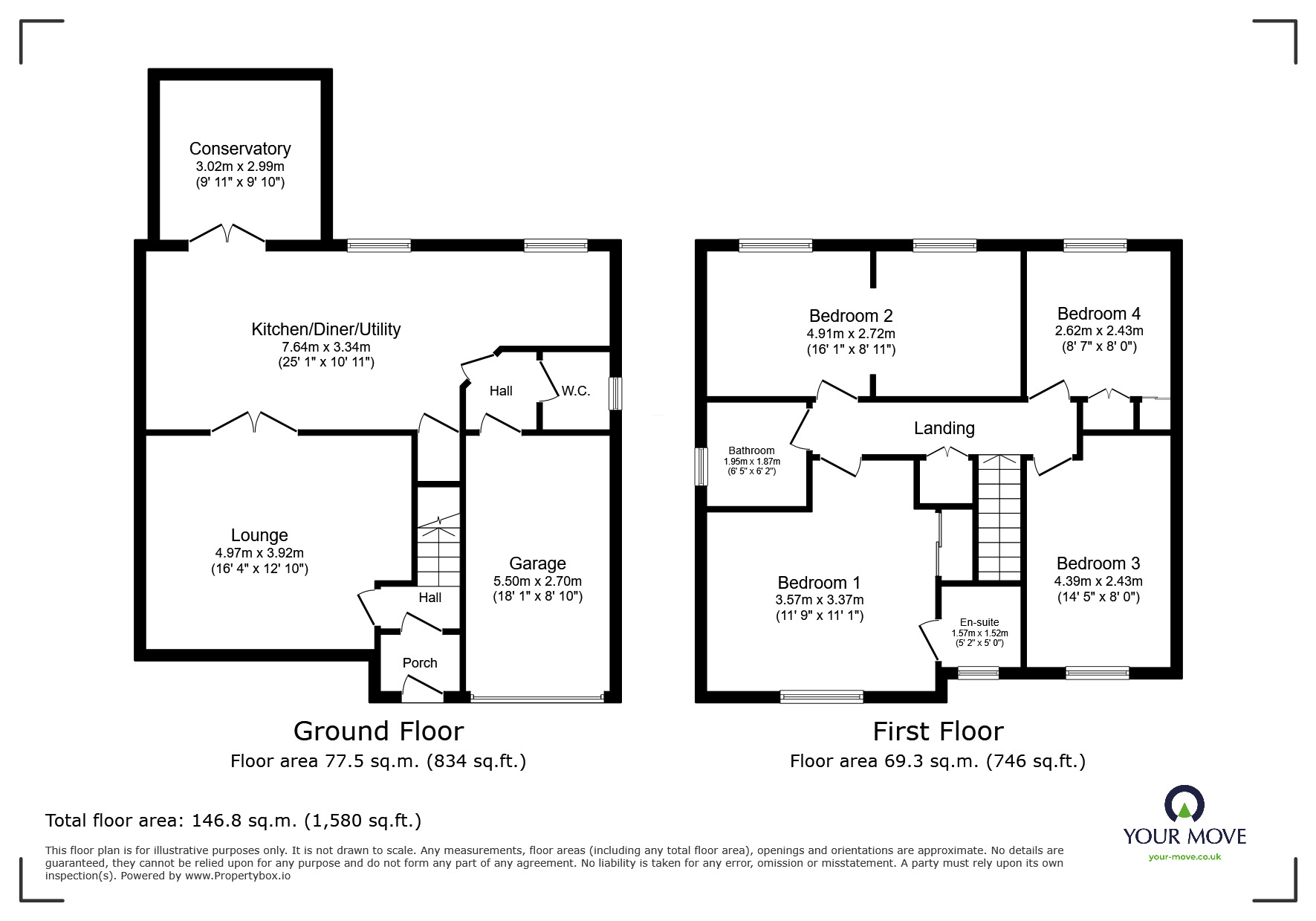 Floorplan of 4 bedroom Detached House for sale, Pugin Close, Perton Wolverhampton, Staffordshire, WV6