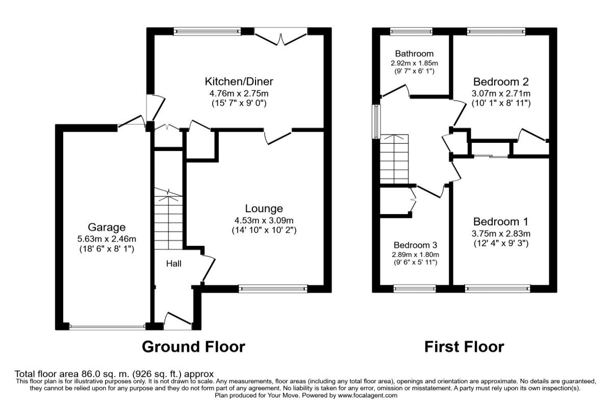 Floorplan of 3 bedroom Detached House for sale, Richmond Drive, Perton, Staffordshire, WV6