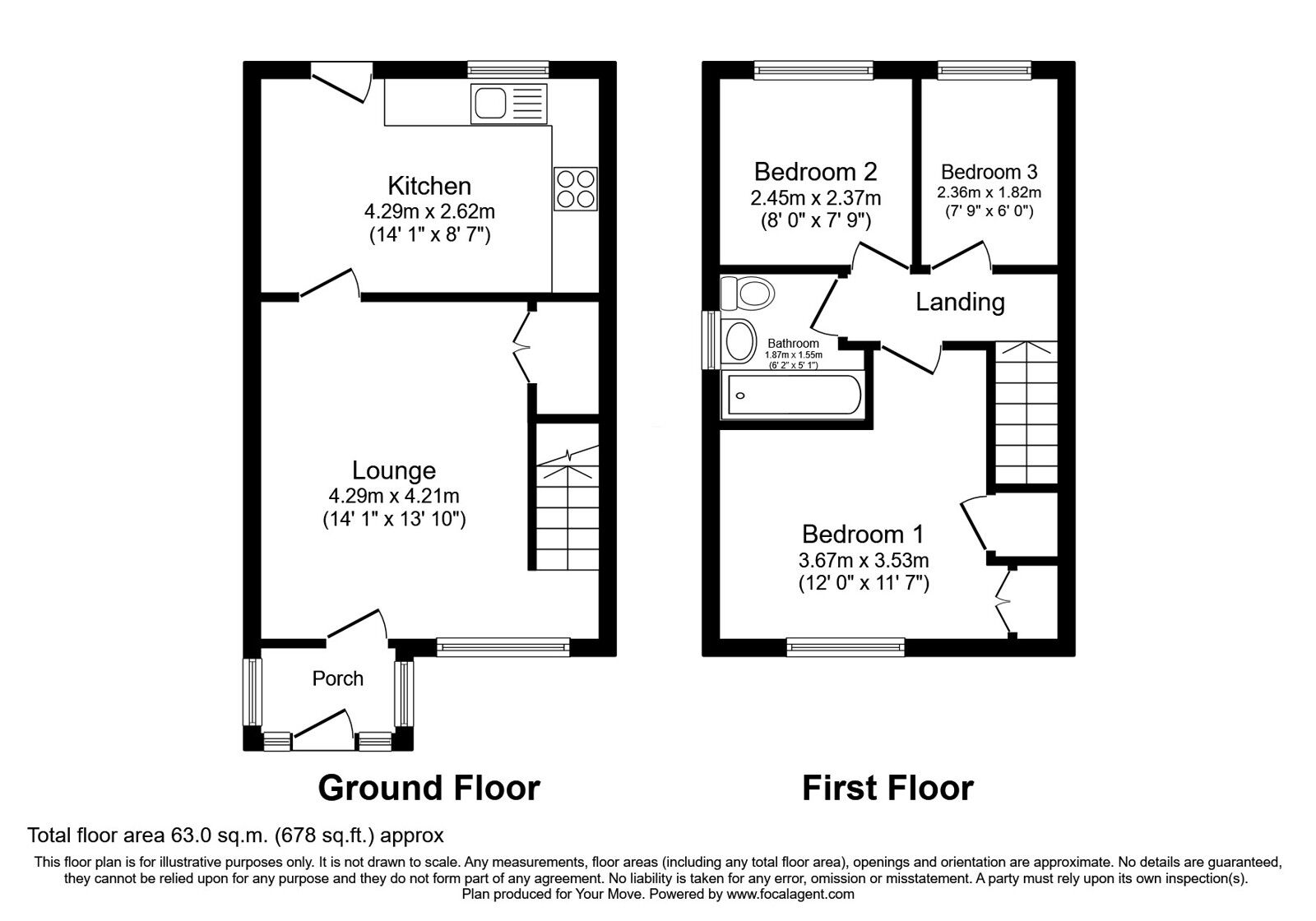 Floorplan of 3 bedroom Semi Detached House for sale, Coulter Grove, Perton, Staffordshire, WV6