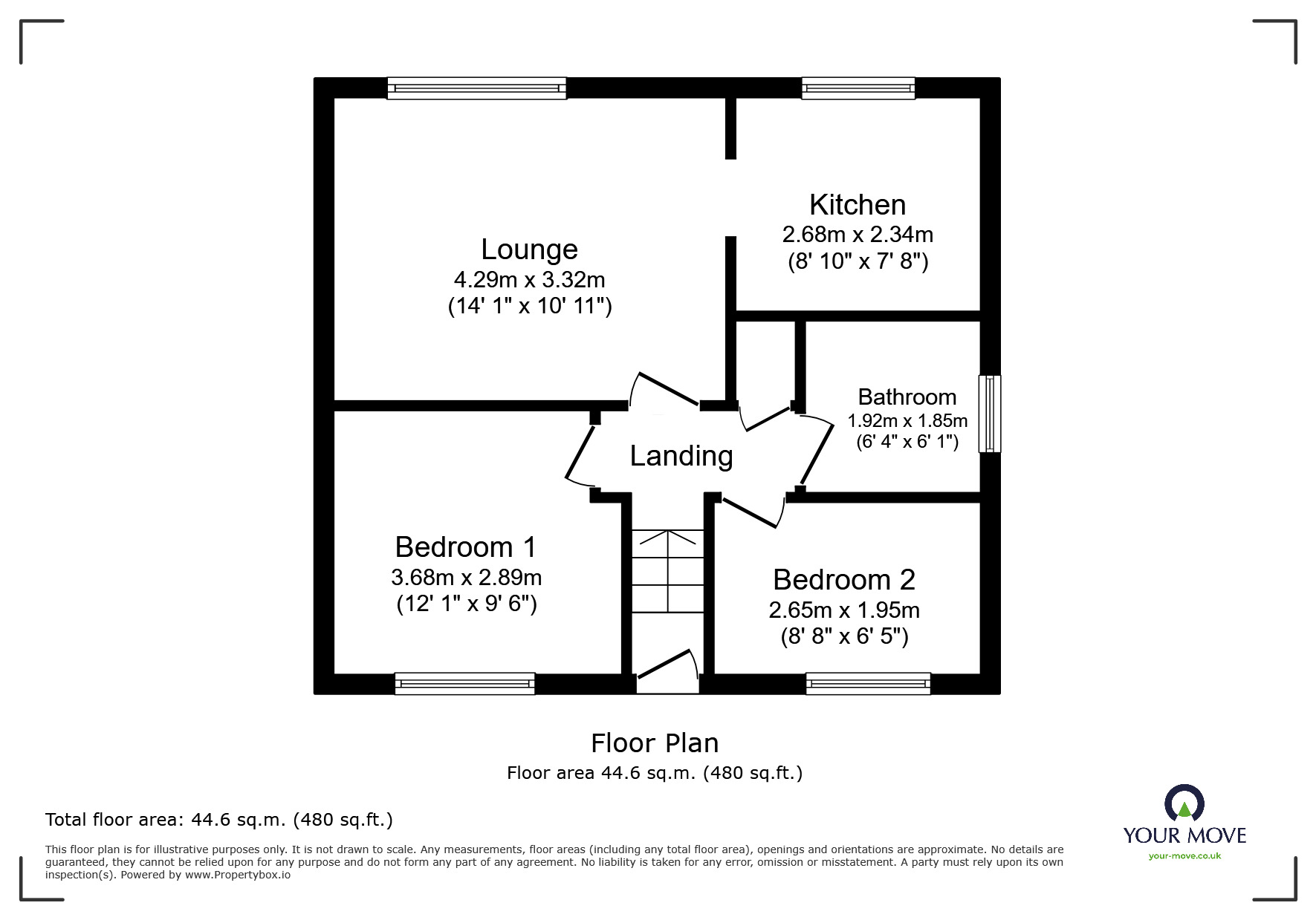 Floorplan of 2 bedroom  Flat for sale, Stanley Court, Perton, Staffordshire, WV6