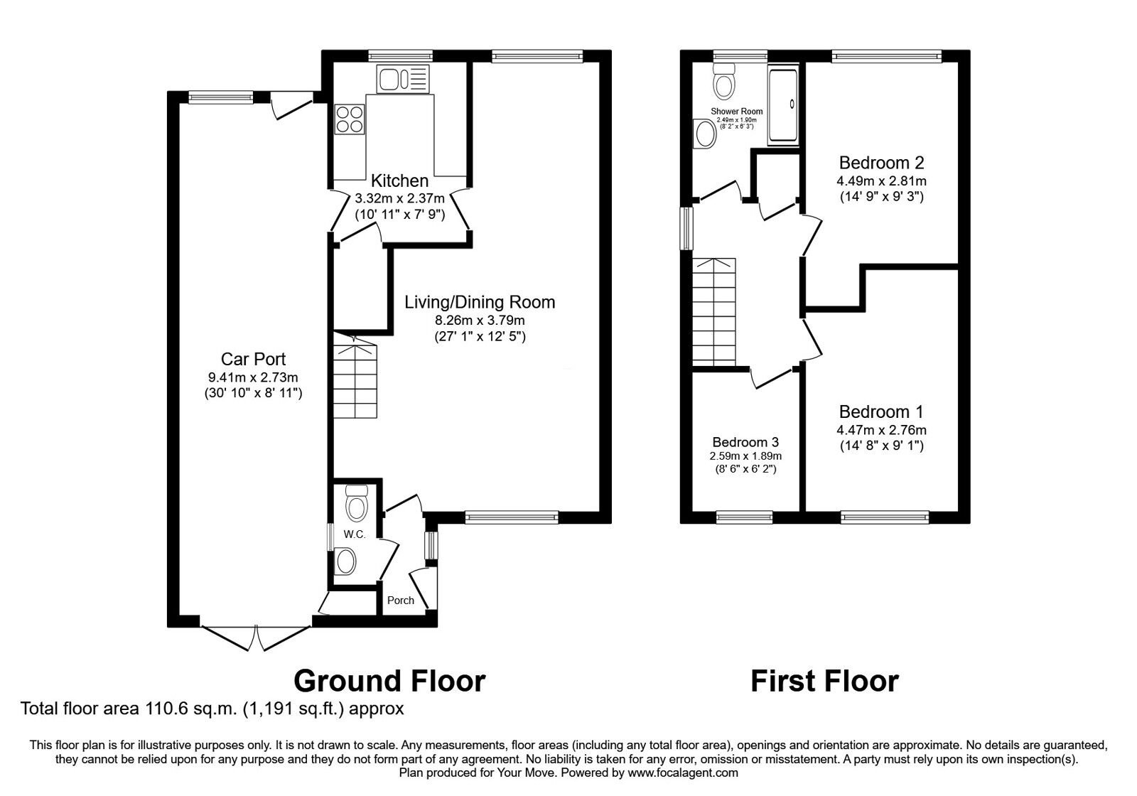 Floorplan of 3 bedroom Semi Detached House for sale, Avon Close, Perton Wolverhampton, Staffordshire, WV6