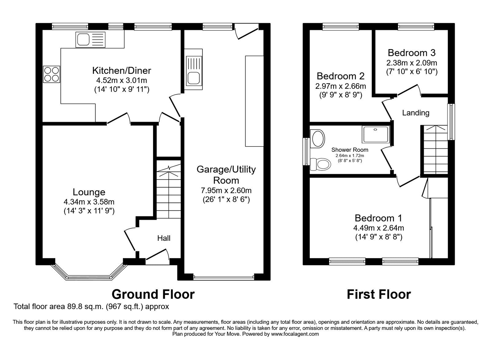 Floorplan of 3 bedroom Detached House for sale, Framlingham Grove, Perton, Staffordshire, WV6