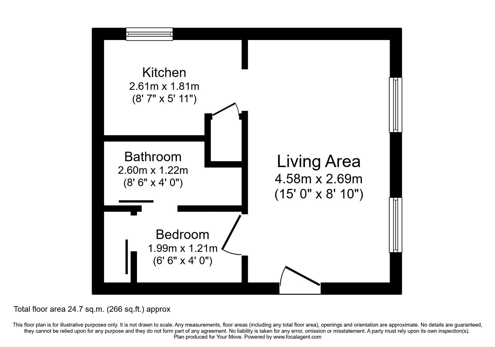 Floorplan of 1 bedroom  Flat for sale, Melrose Drive, Perton Wolverhampton, Staffordshire, WV6