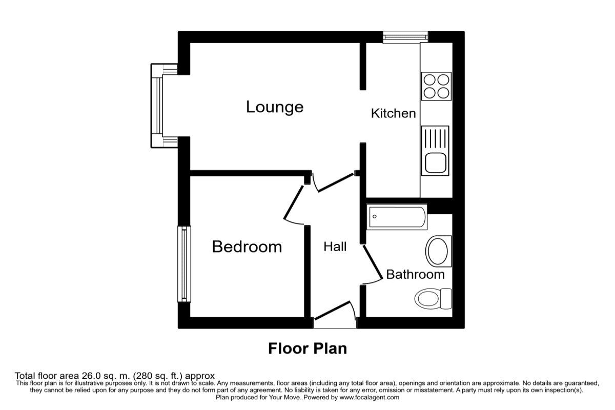 Floorplan of 1 bedroom  Flat for sale, Bader Road, Perton Wolverhampton, Staffordshire, WV6