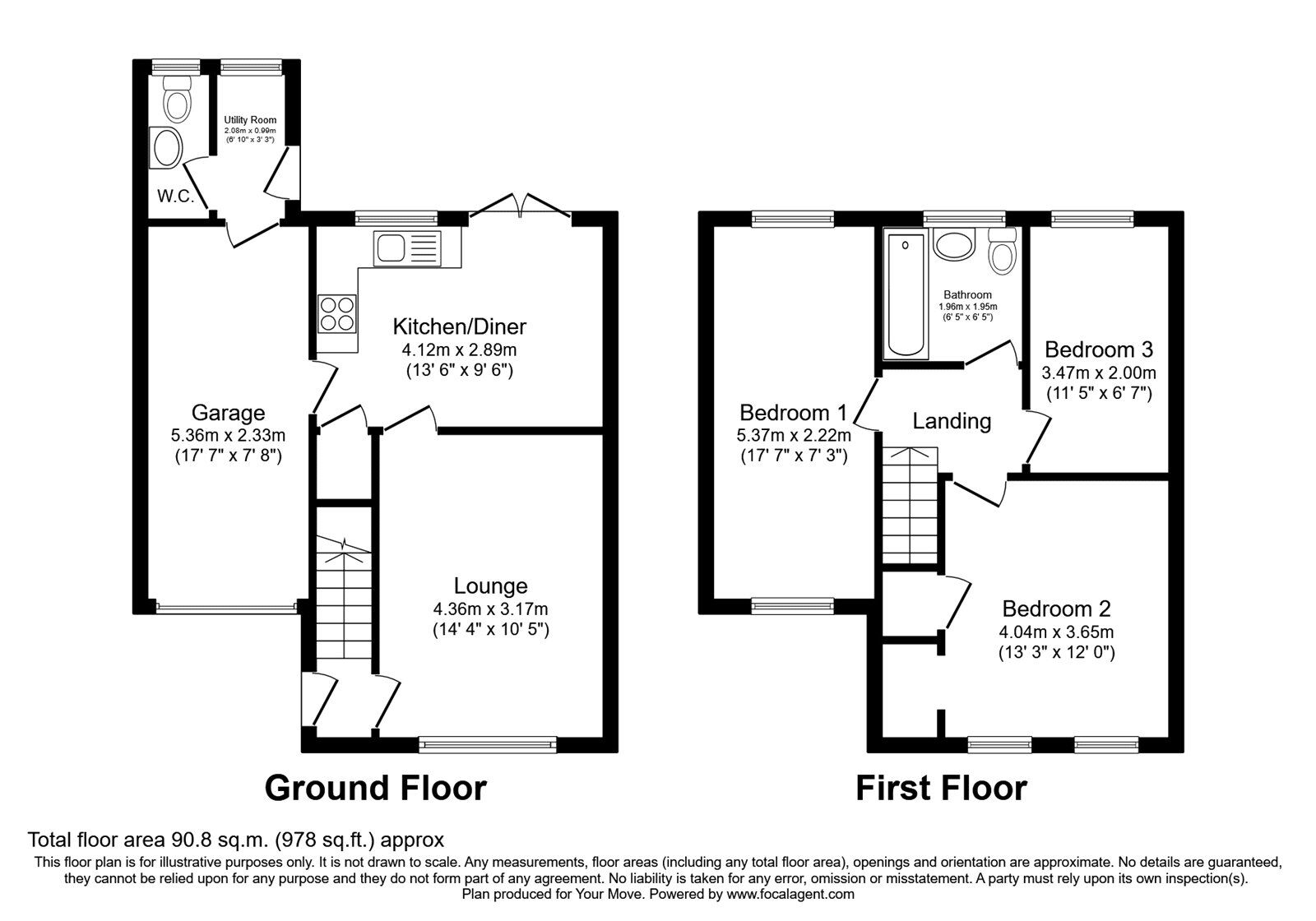 Floorplan of 3 bedroom Semi Detached House for sale, Gleneagles Road, Perton, Staffordshire, WV6