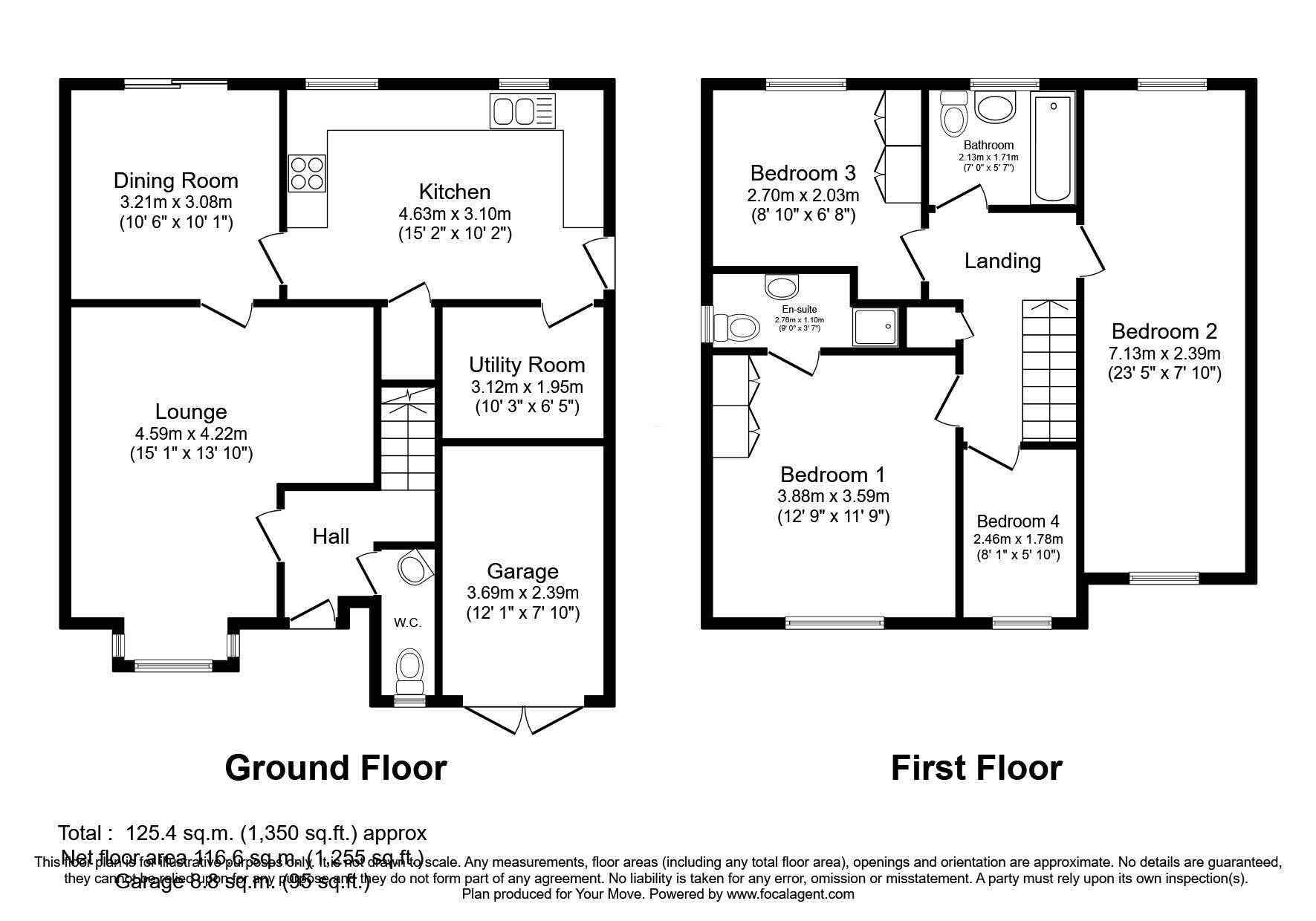 Floorplan of 4 bedroom Detached House to rent, Cornmill Grove, Perton, Staffordshire, WV6
