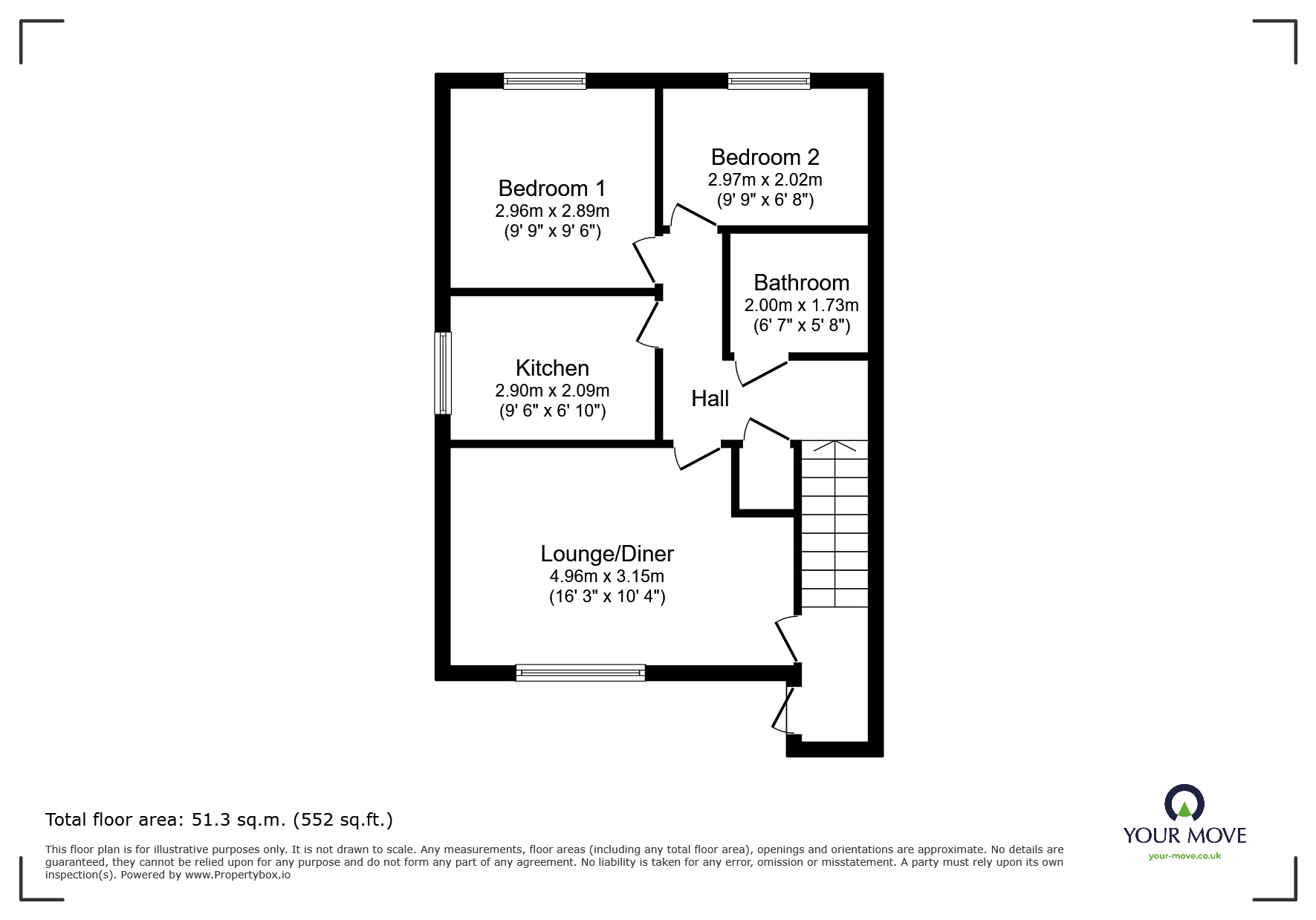 Floorplan of 2 bedroom  Flat for sale, Waveney Avenue, Perton, Staffordshire, WV6