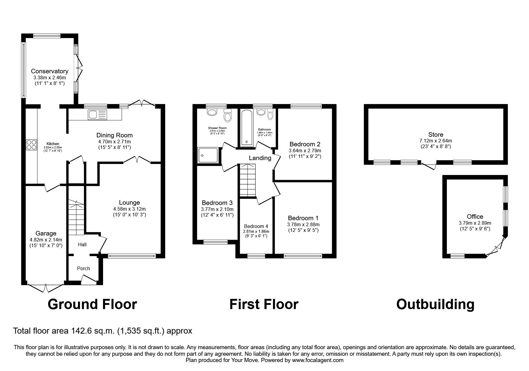 Floorplan of 4 bedroom Detached House for sale, Mercia Drive, Perton Wolverhampton, Staffordshire, WV6
