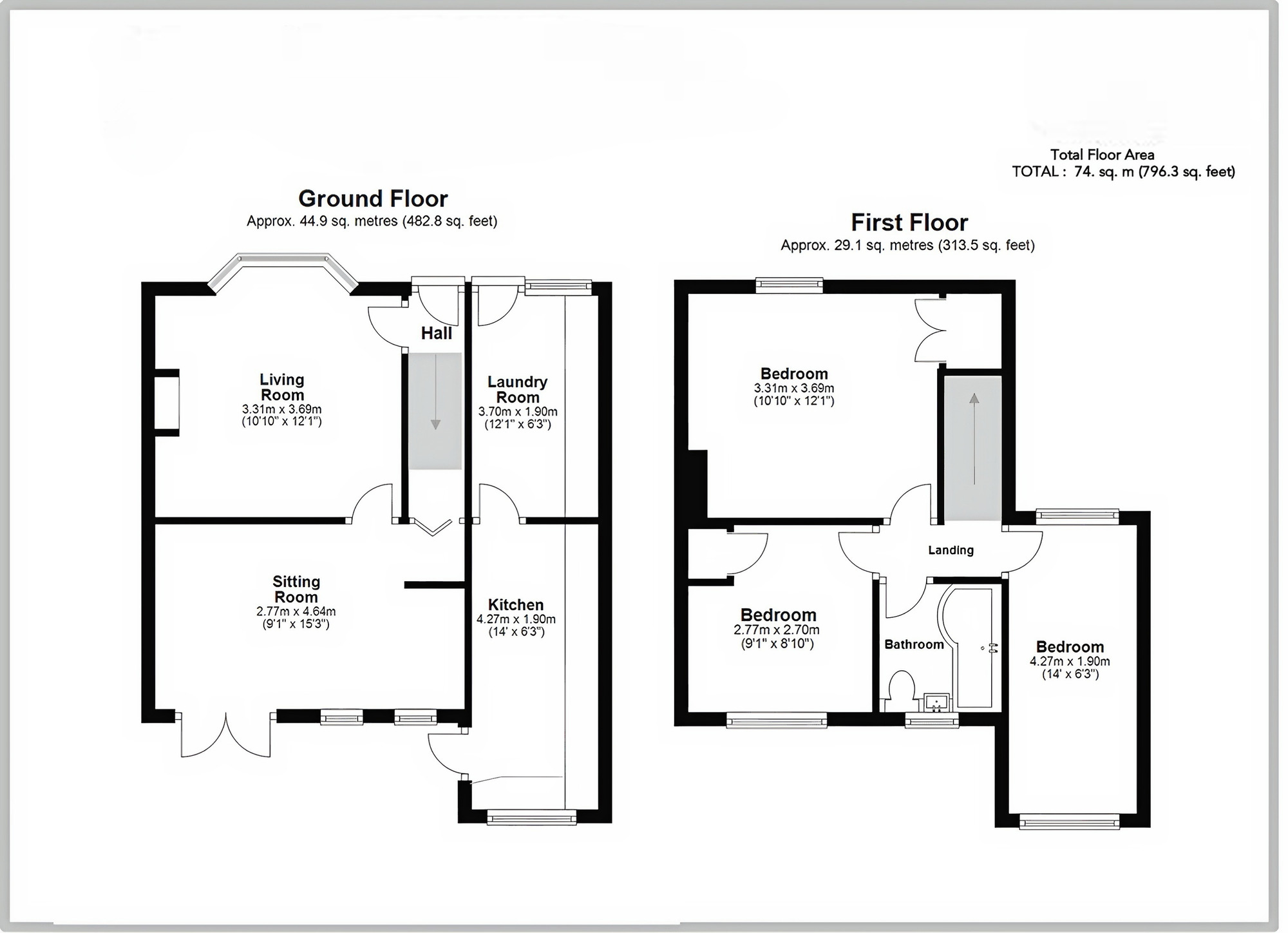 Floorplan of 3 bedroom Semi Detached House for sale, Homefield Road, Codsall, Staffordshire, WV8