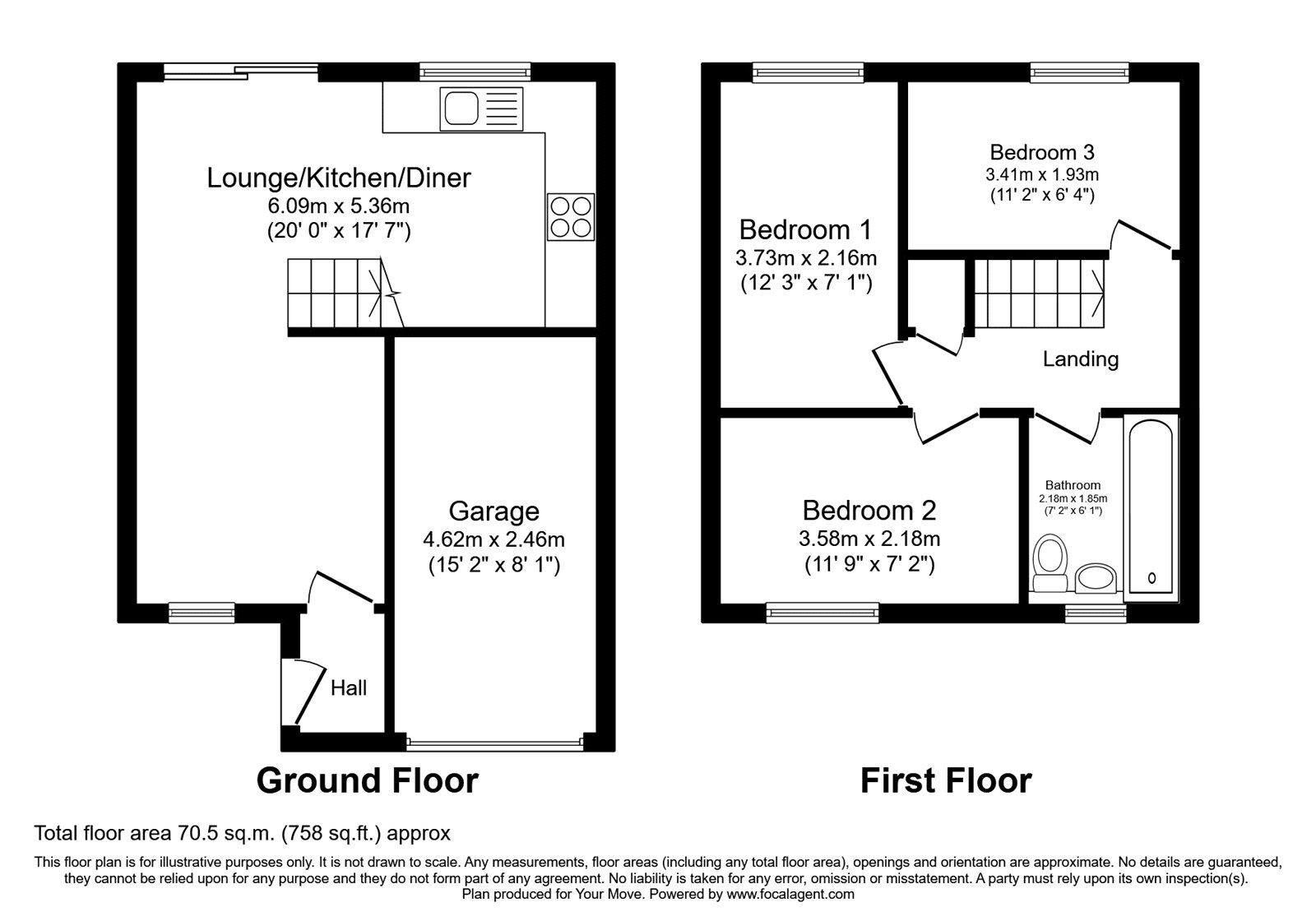Floorplan of 3 bedroom Semi Detached House for sale, Severn Drive, Perton Wolverhampton, Staffordshire, WV6