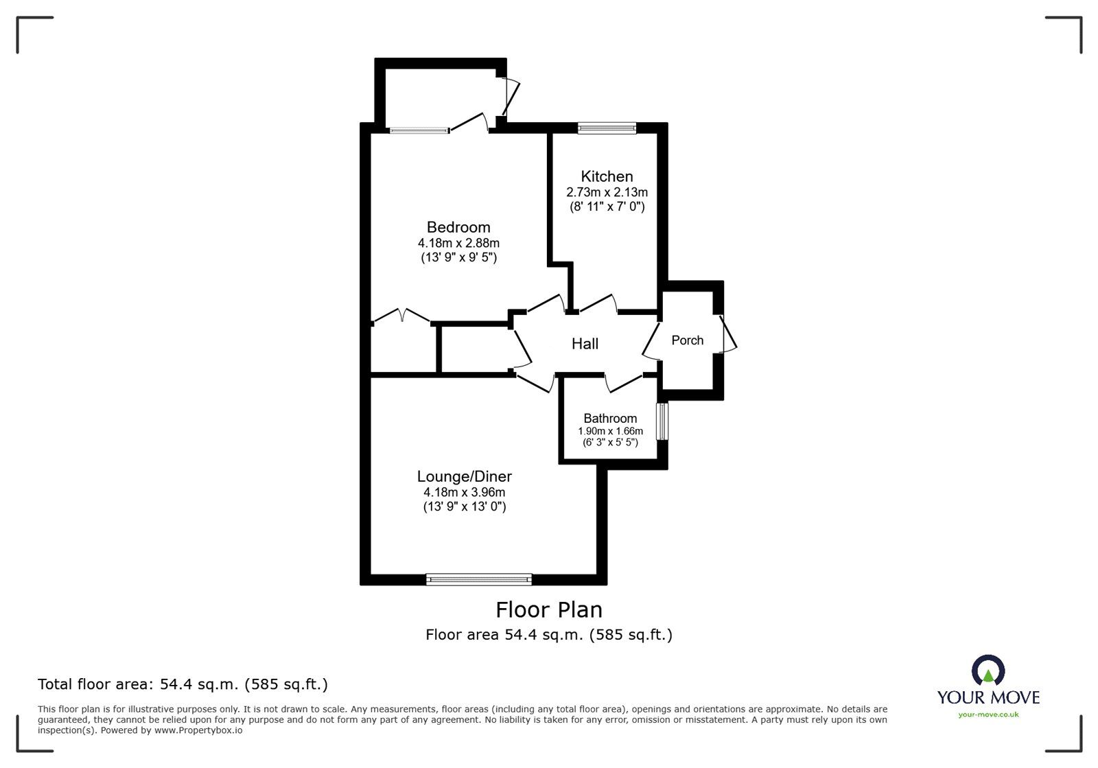 Floorplan of 1 bedroom  Flat for sale, Crowland Avenue, Perton, Wolverhampton, WV6