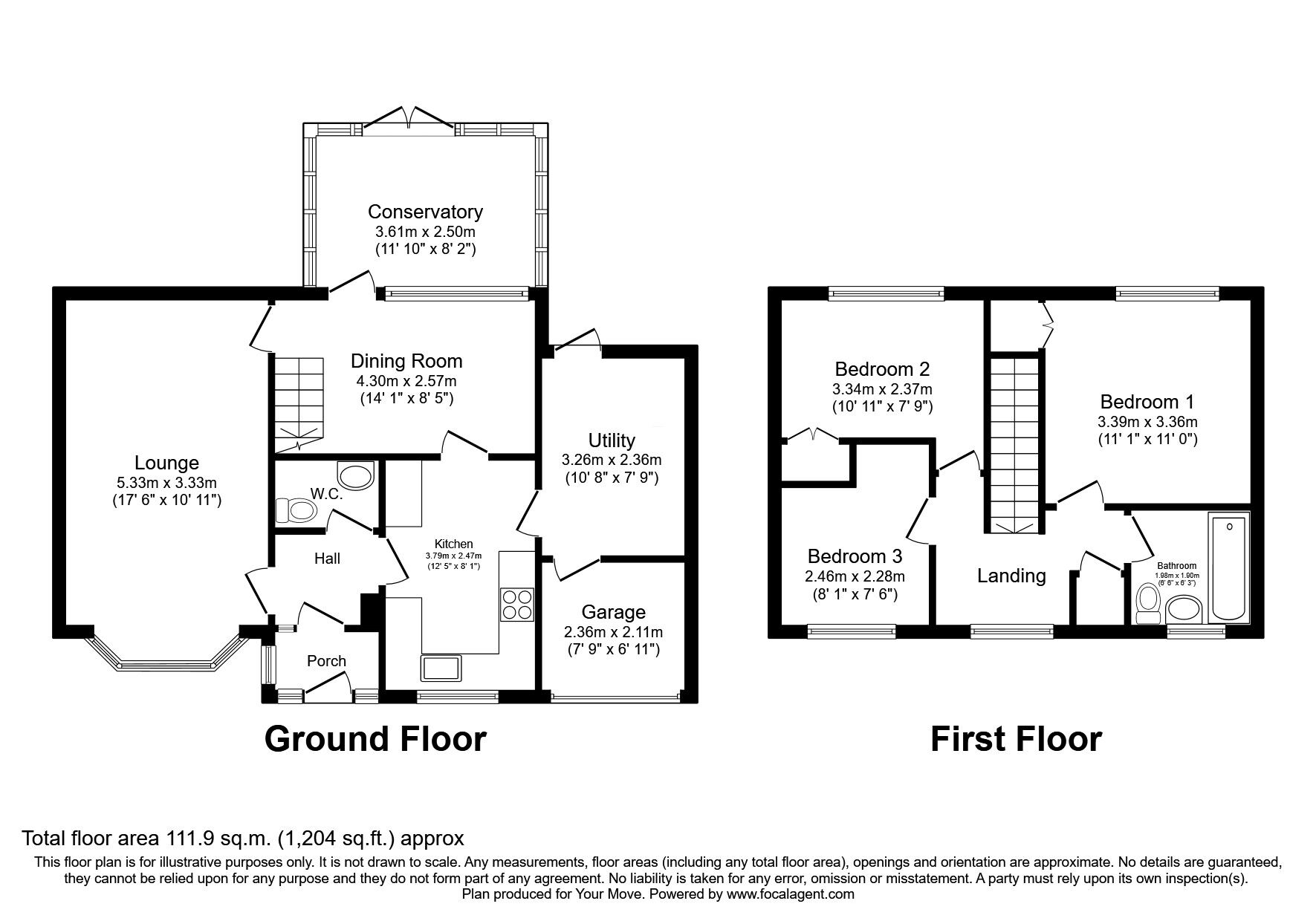 Floorplan of 3 bedroom Detached House for sale, Wren Avenue, Wolverhampton, Staffordshire, WV6