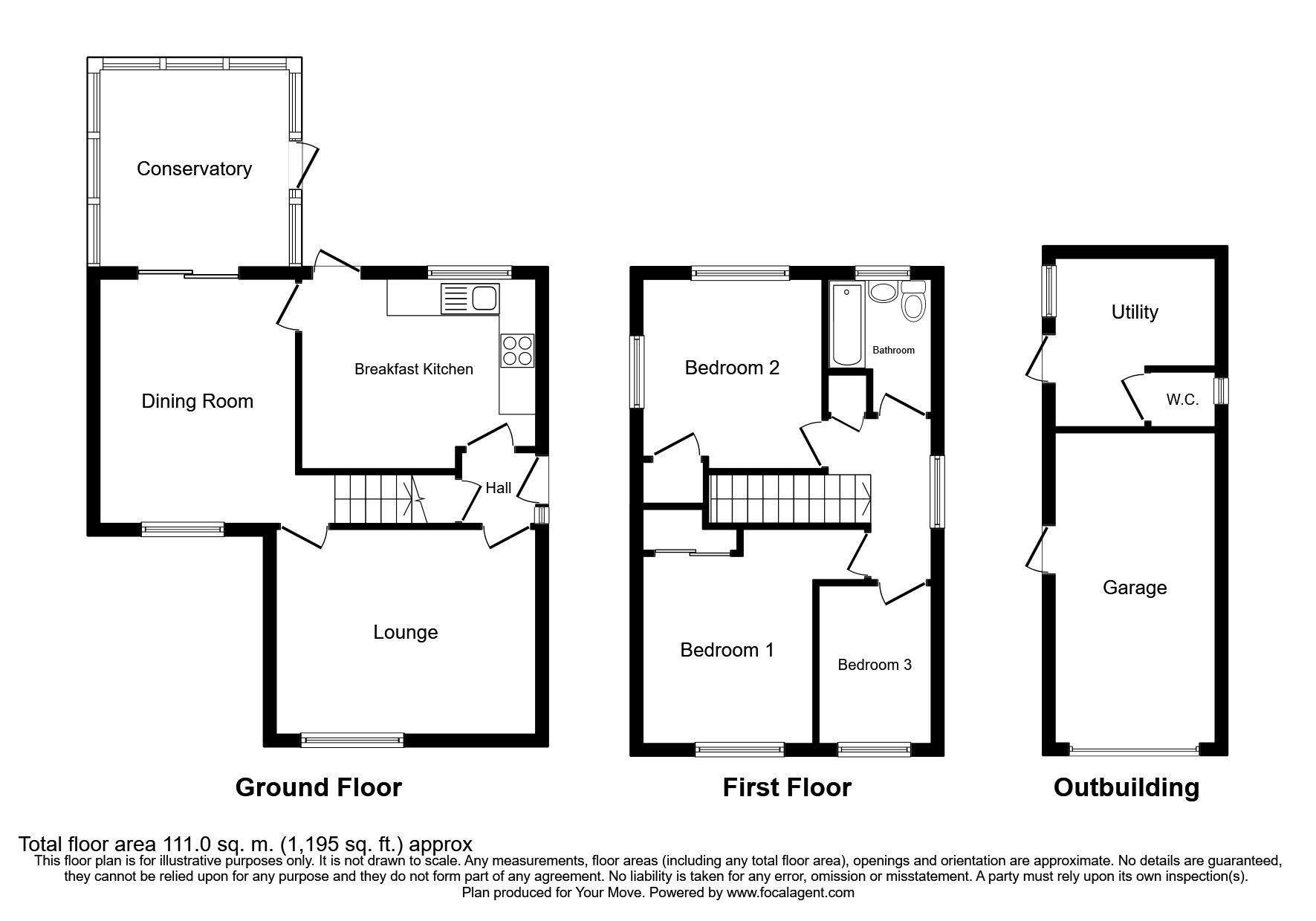 Floorplan of 3 bedroom Detached House to rent, Edward Road, Wolverhampton, Staffordshire, WV6