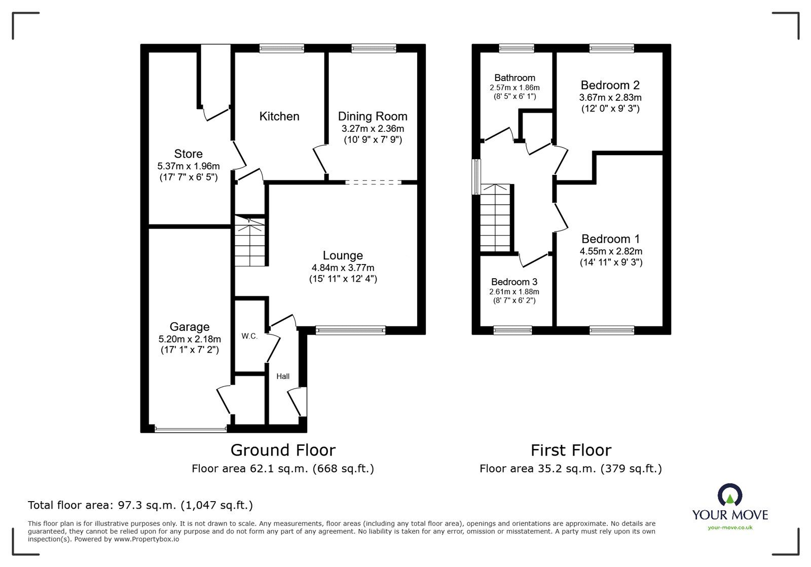 Floorplan of 3 bedroom Semi Detached House for sale, Itchen Grove, Perton Wolverhampton, WV6