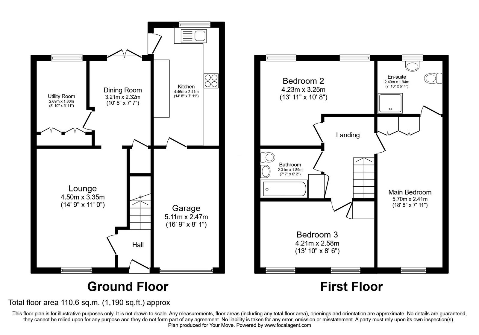 Floorplan of 3 bedroom Semi Detached House for sale, Canterbury Drive, Perton, Staffordshire, WV6