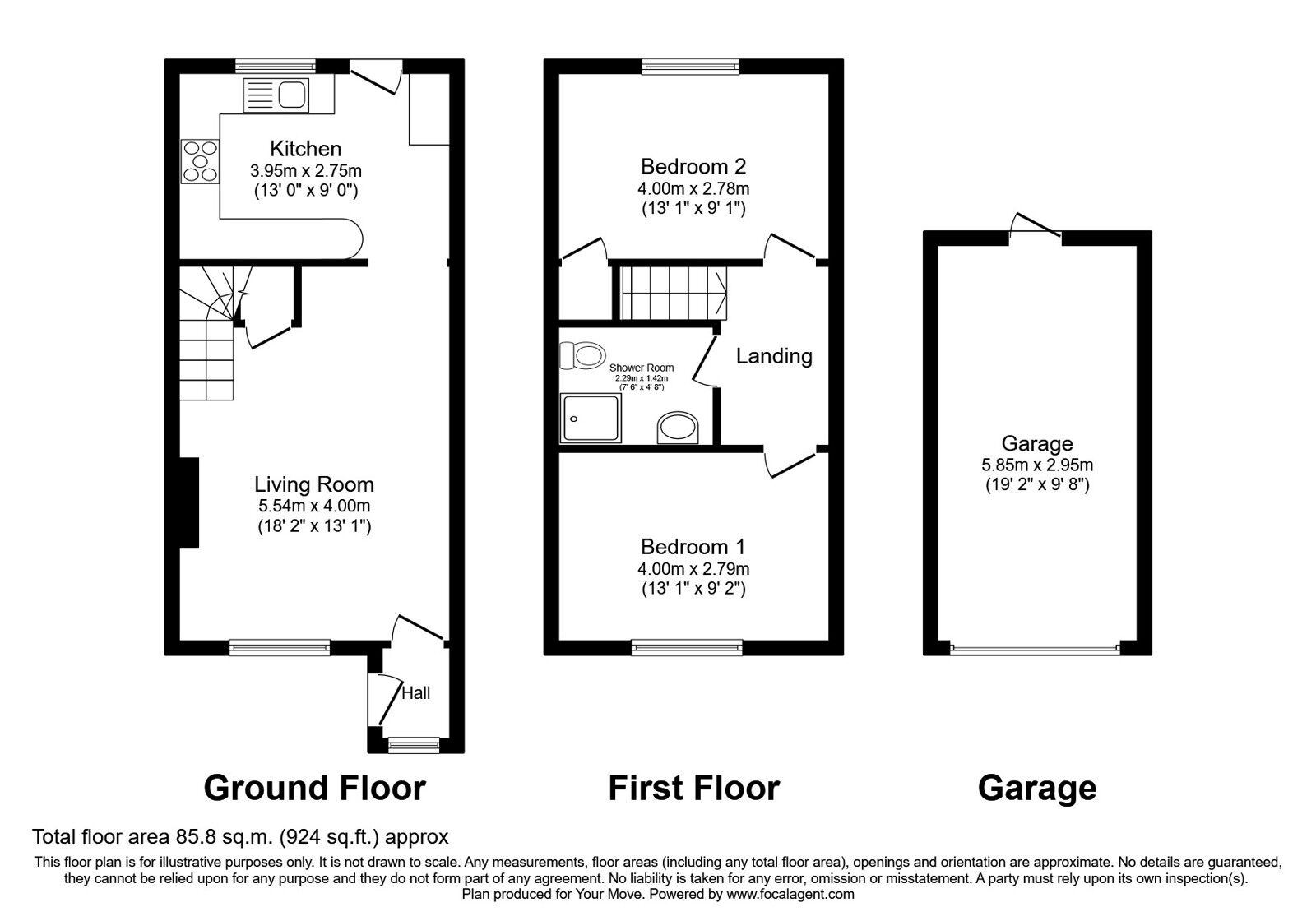 Floorplan of 2 bedroom Semi Detached House for sale, Conway Road, Perton Wolverhampton, WV6