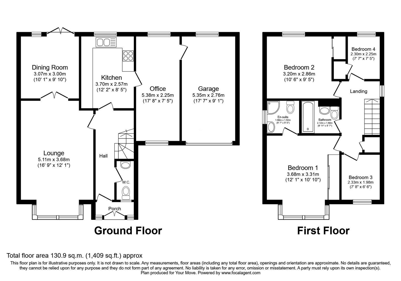 Floorplan of 4 bedroom Detached House for sale, Portrush Road, Perton, Staffordshire, WV6