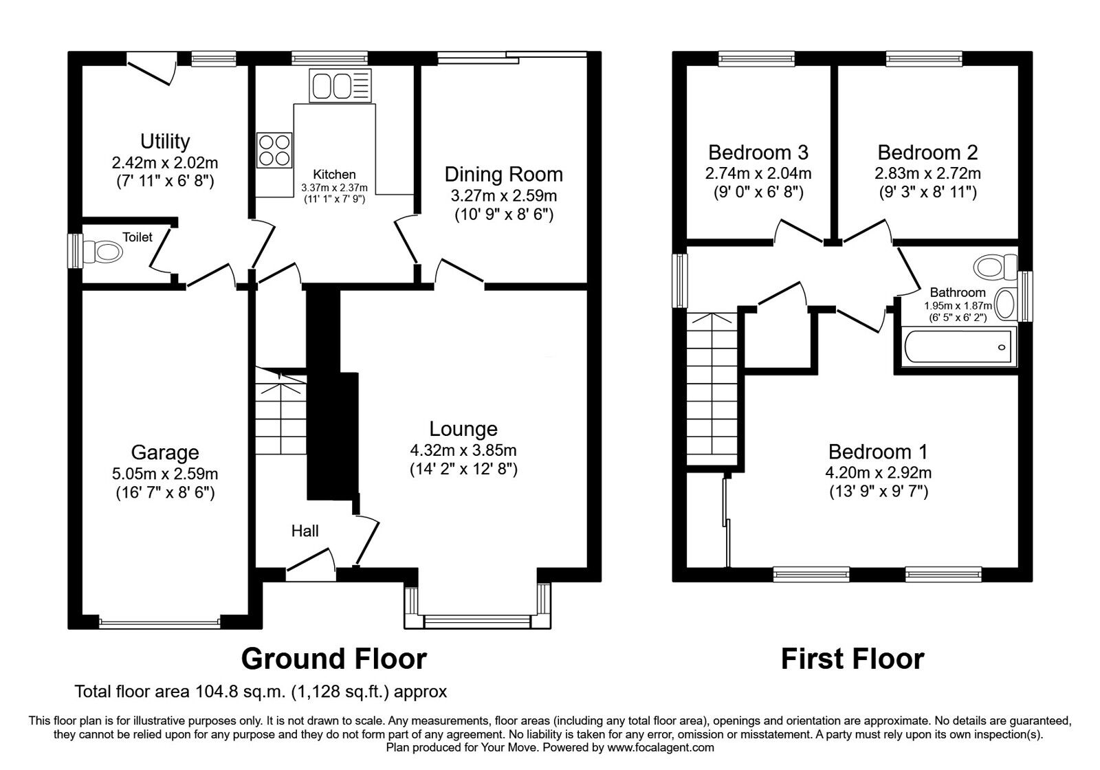Floorplan of 3 bedroom Detached House for sale, Rockingham Drive, Wolverhampton, Staffordshire, WV6