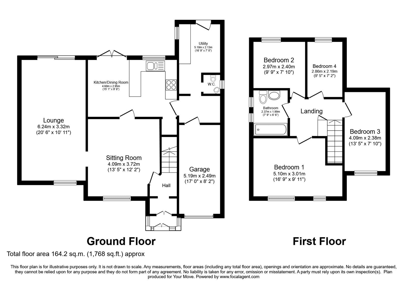 Floorplan of 4 bedroom Detached House for sale, Stokesay Avenue, Perton Wolverhampton, Staffordshire, WV6