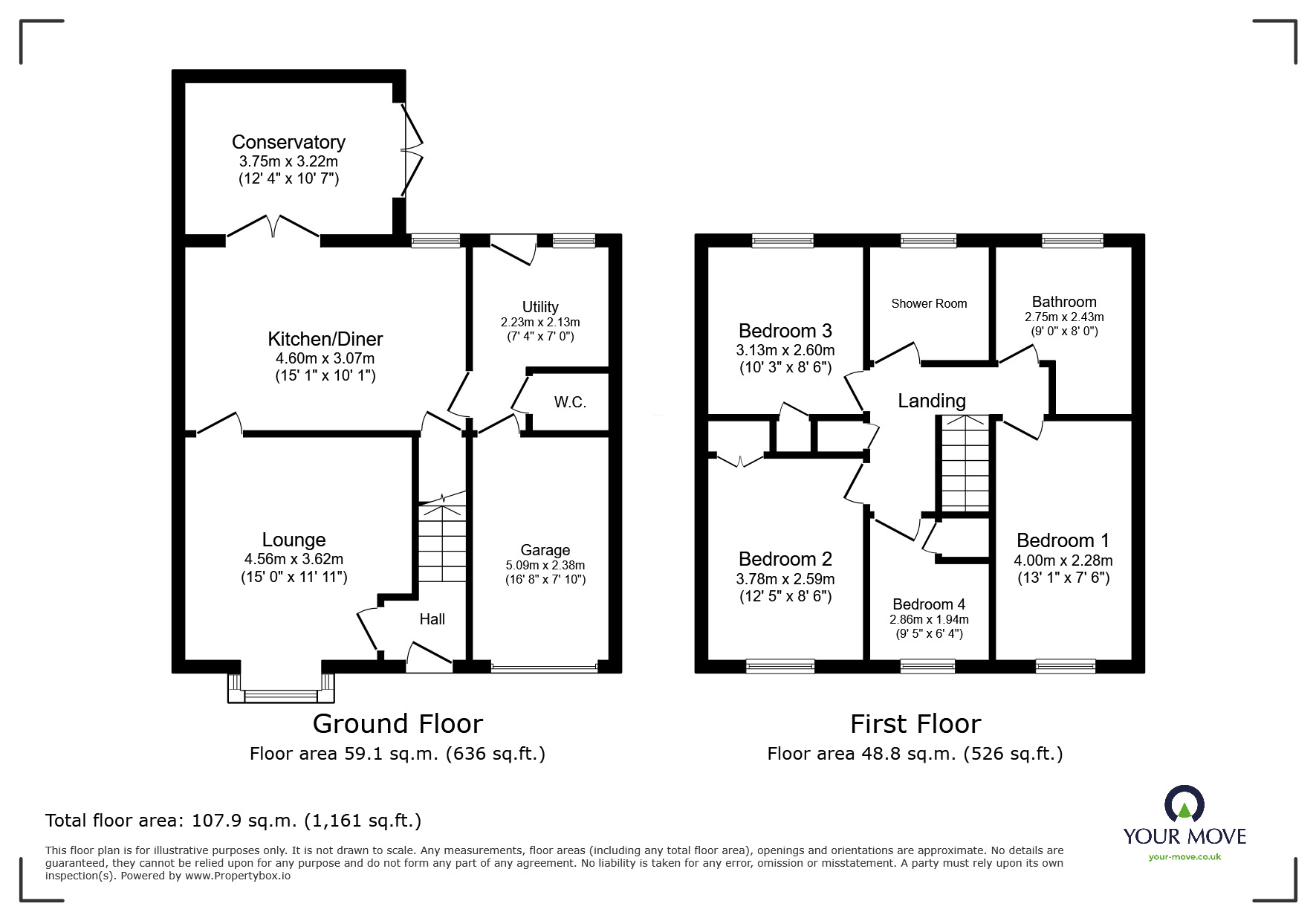 Floorplan of 4 bedroom Detached House for sale, Oatlands Way, Perton, Staffordshire, WV6