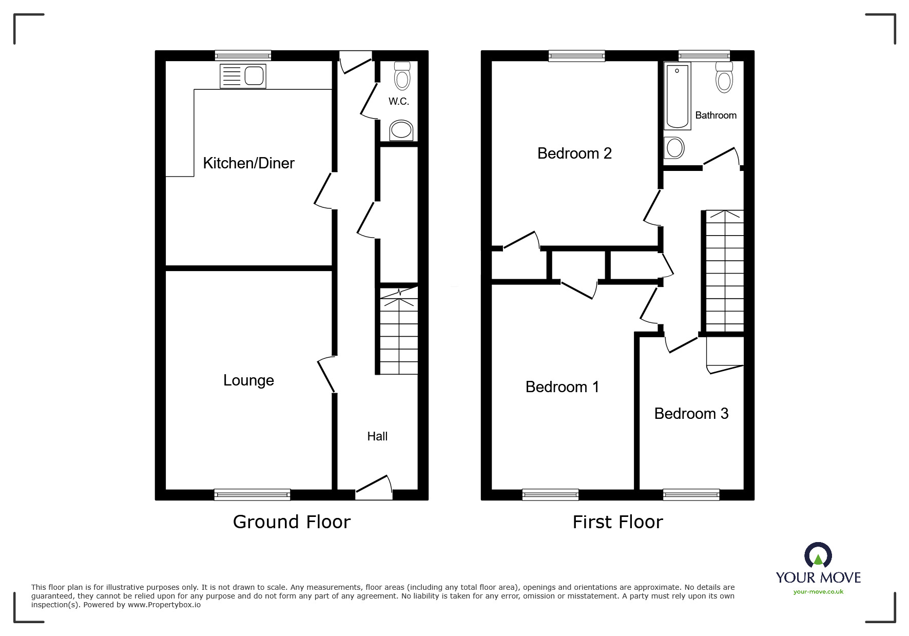Floorplan of 3 bedroom Mid Terrace House to rent, Glentworth Gardens, Wolverhampton, West Midlands, WV6