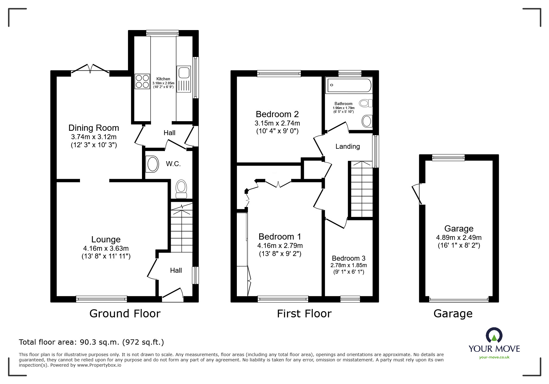 Floorplan of 3 bedroom Detached House for sale, Shackleton Drive, Perton Wolverhampton, Staffordshire, WV6