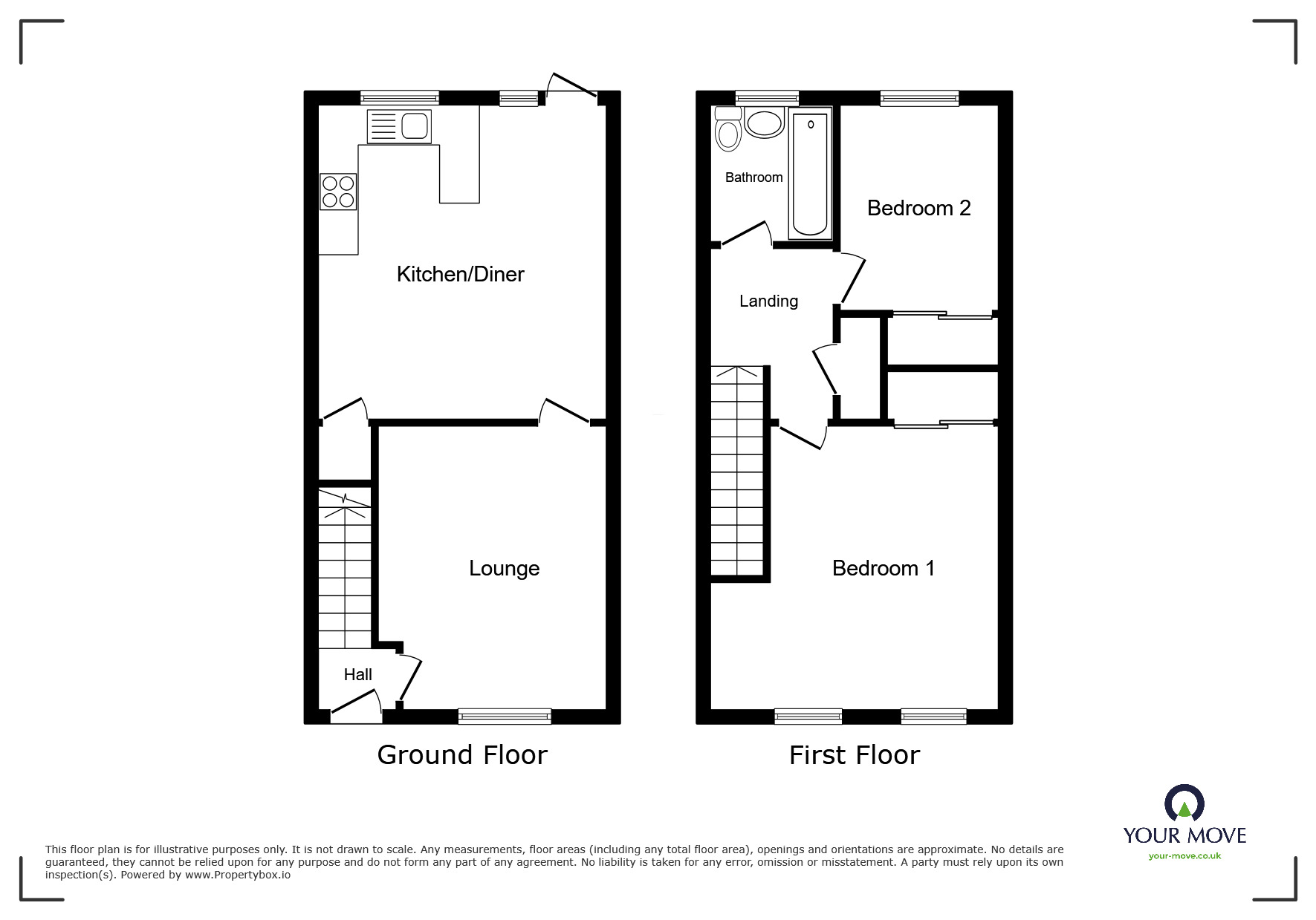 Floorplan of 2 bedroom Semi Detached House to rent, Nash Avenue, Wolverhampton, Staffordshire, WV6