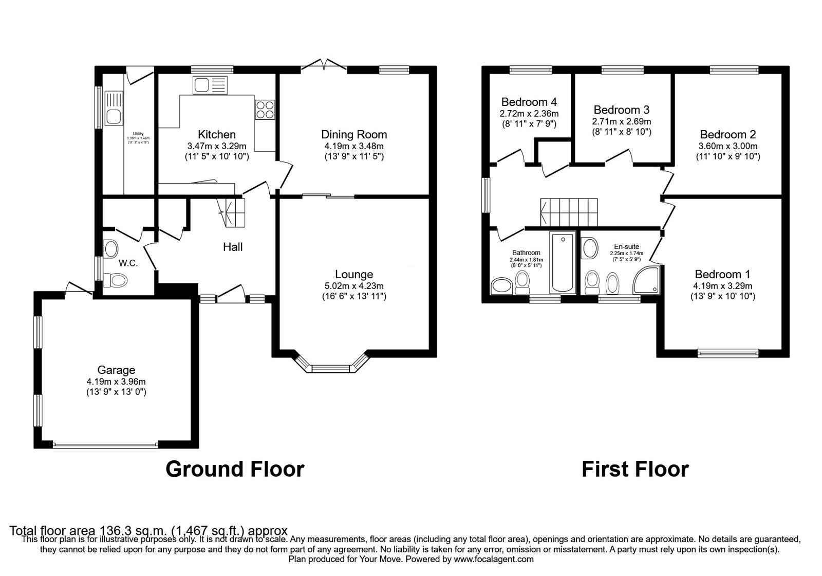Floorplan of 4 bedroom Detached House for sale, Turnberry Close, Perton Wolverhampton, Staffordshire, WV6