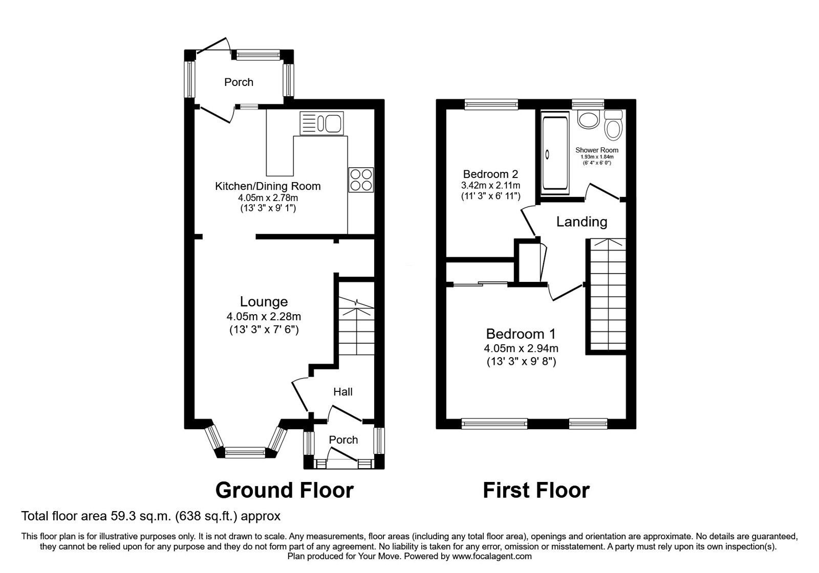 Floorplan of 2 bedroom Semi Detached House for sale, Naseby Road, Perton Wolverhampton, Staffordshire, WV6