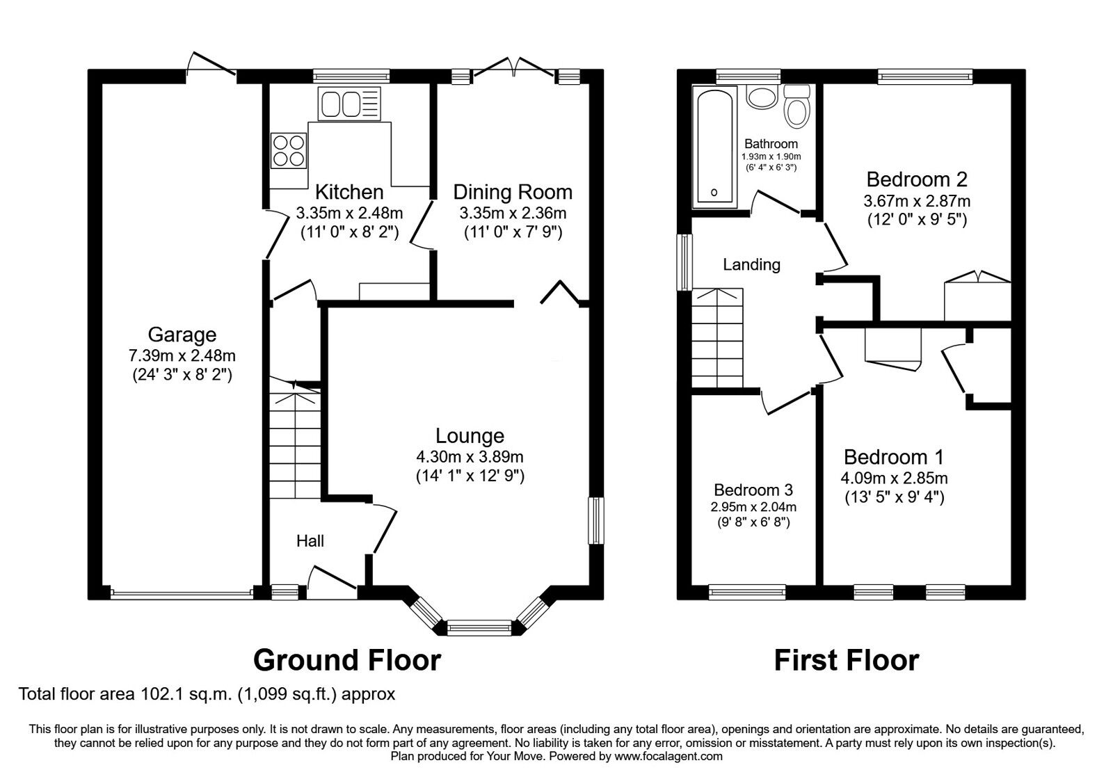 Floorplan of 3 bedroom Detached House for sale, Dunster Grove, Perton Wolverhampton, Staffordshire, WV6