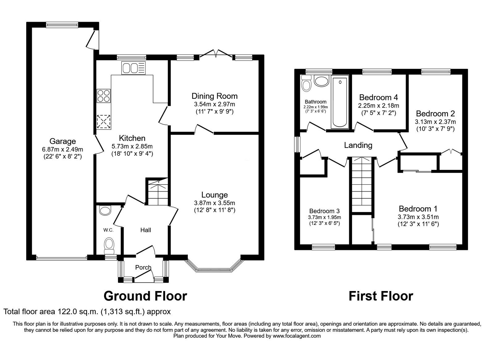 Floorplan of 4 bedroom Detached House for sale, Hawksmoor Drive, Perton, Staffordshire, WV6