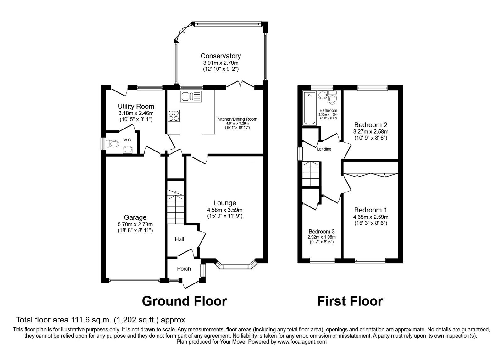 Floorplan of 3 bedroom Semi Detached House for sale, Sutherland Grove, Perton, Staffordshire, WV6