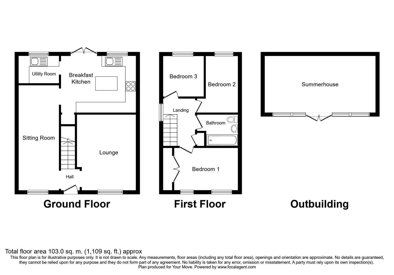 Floorplan of 3 bedroom Semi Detached House for sale, Canterbury Drive, Perton, Staffordshire, WV6