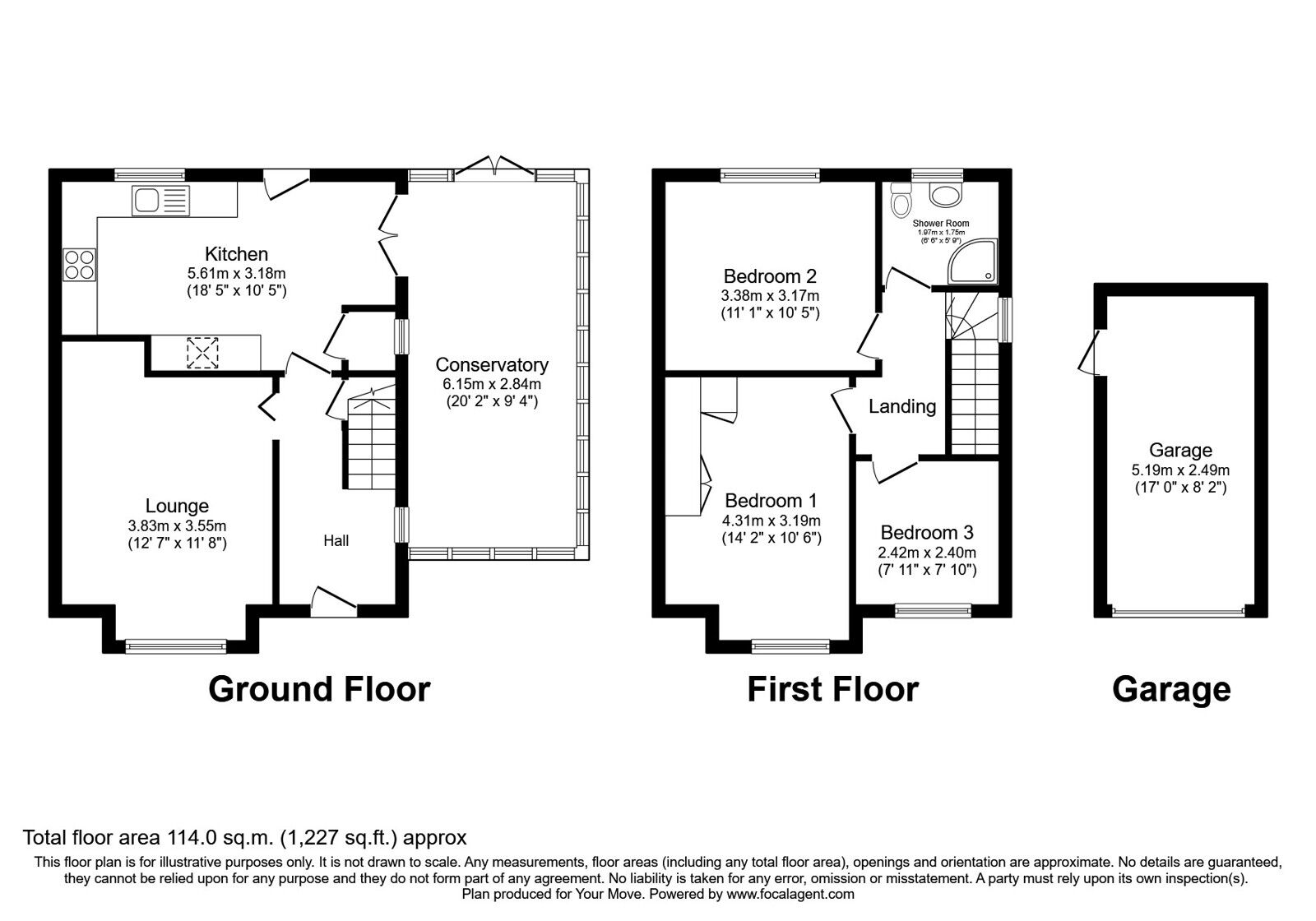 Floorplan of 3 bedroom Semi Detached House for sale, Loak Road, Albrighton, Wolverhampton, WV7