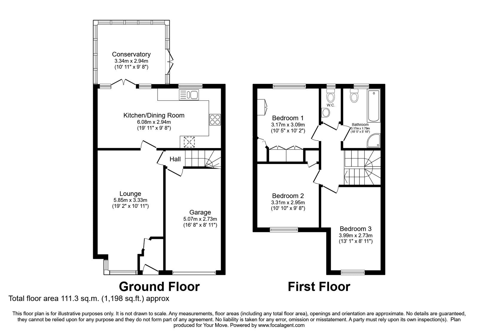 Floorplan of 3 bedroom Semi Detached House for sale, Gaydon Close, Perton Wolverhampton, Staffordshire, WV6