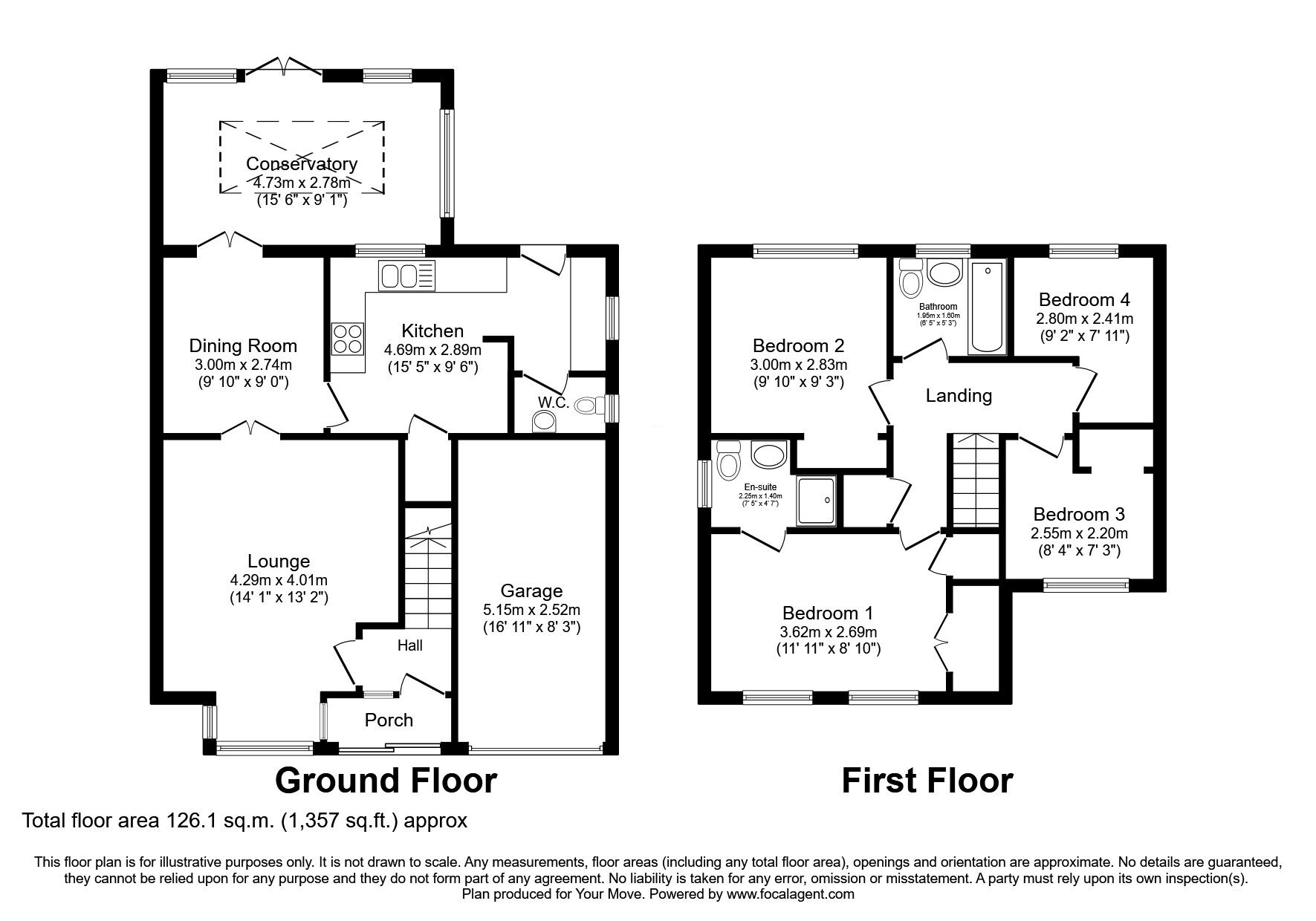 Floorplan of 4 bedroom Detached House to rent, Tutbury Avenue, Perton, Staffordshire, WV6