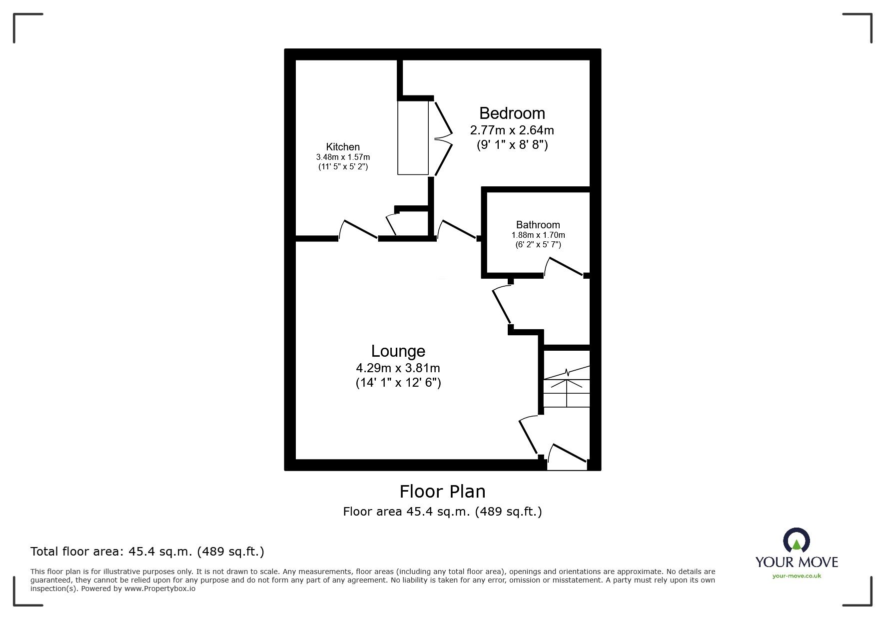 Floorplan of 1 bedroom  Flat to rent, Canterbury Drive, Perton, Staffordshire, WV6