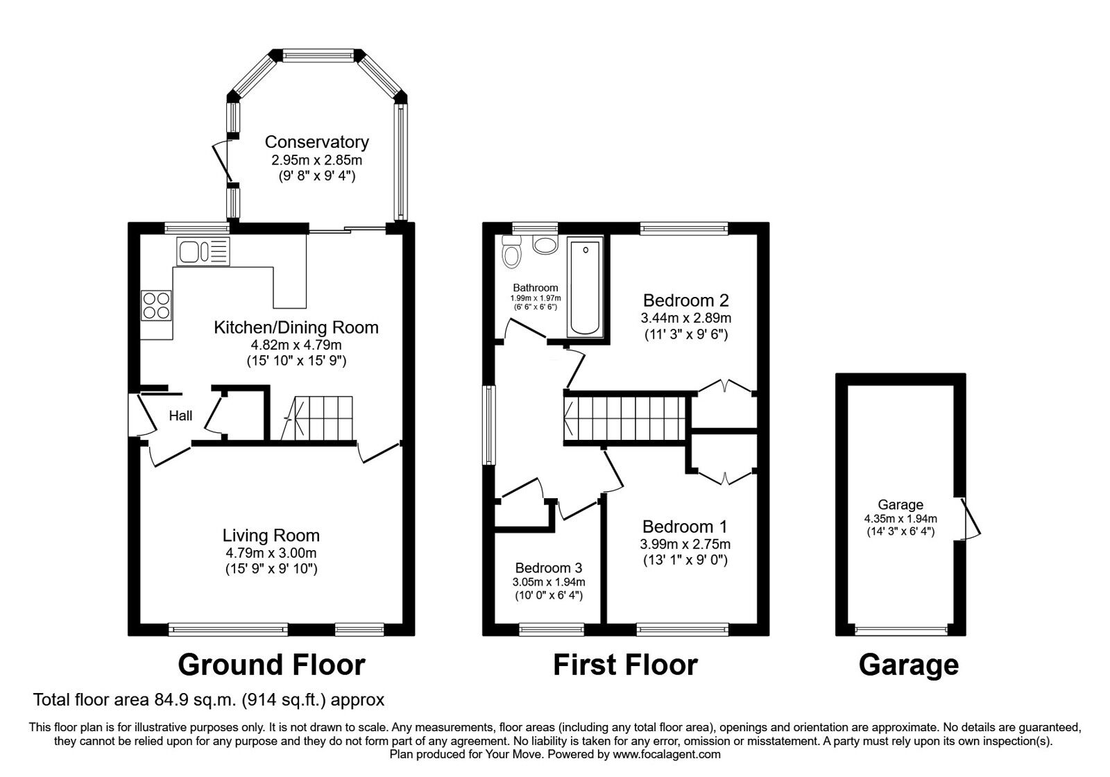 Floorplan of 3 bedroom Detached House for sale, Edward Road, Perton Wolverhampton, Staffordshire, WV6
