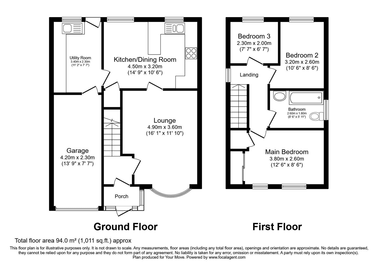 Floorplan of 3 bedroom Detached House for sale, Leasowe Drive, Perton, Staffordshire, WV6