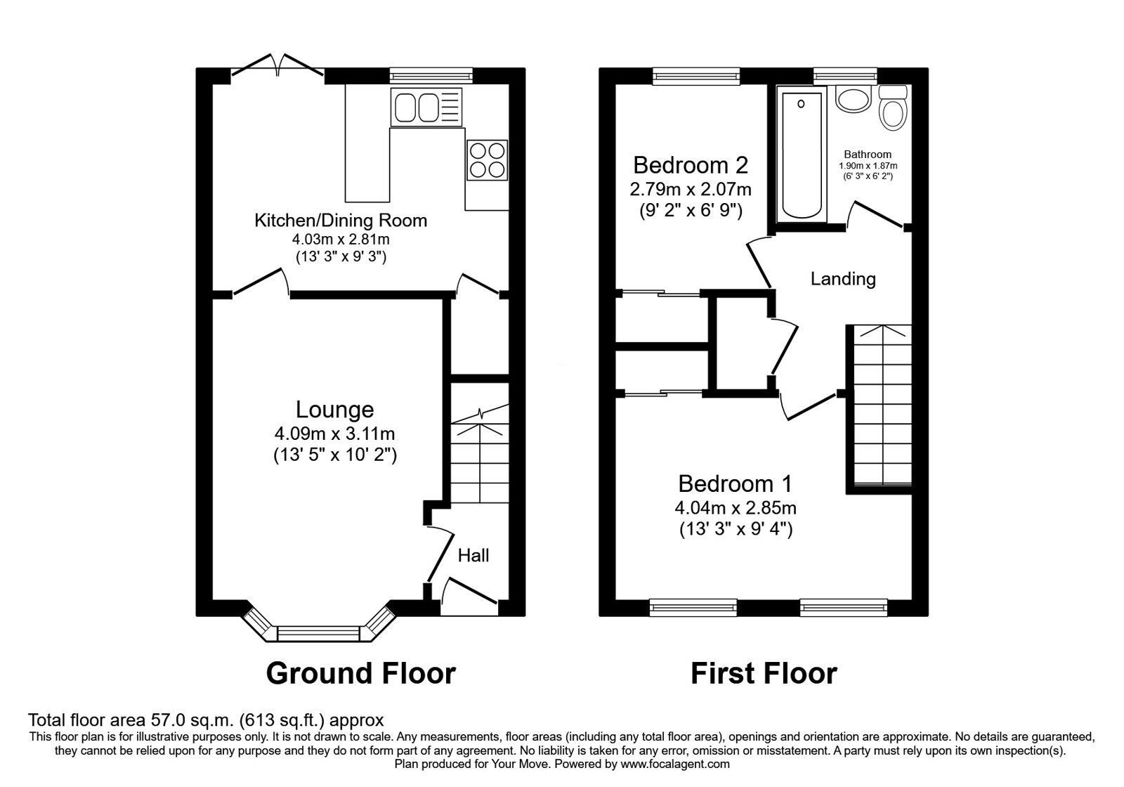 Floorplan of 2 bedroom Semi Detached House for sale, Paxton Avenue, Perton, Staffordshire, WV6