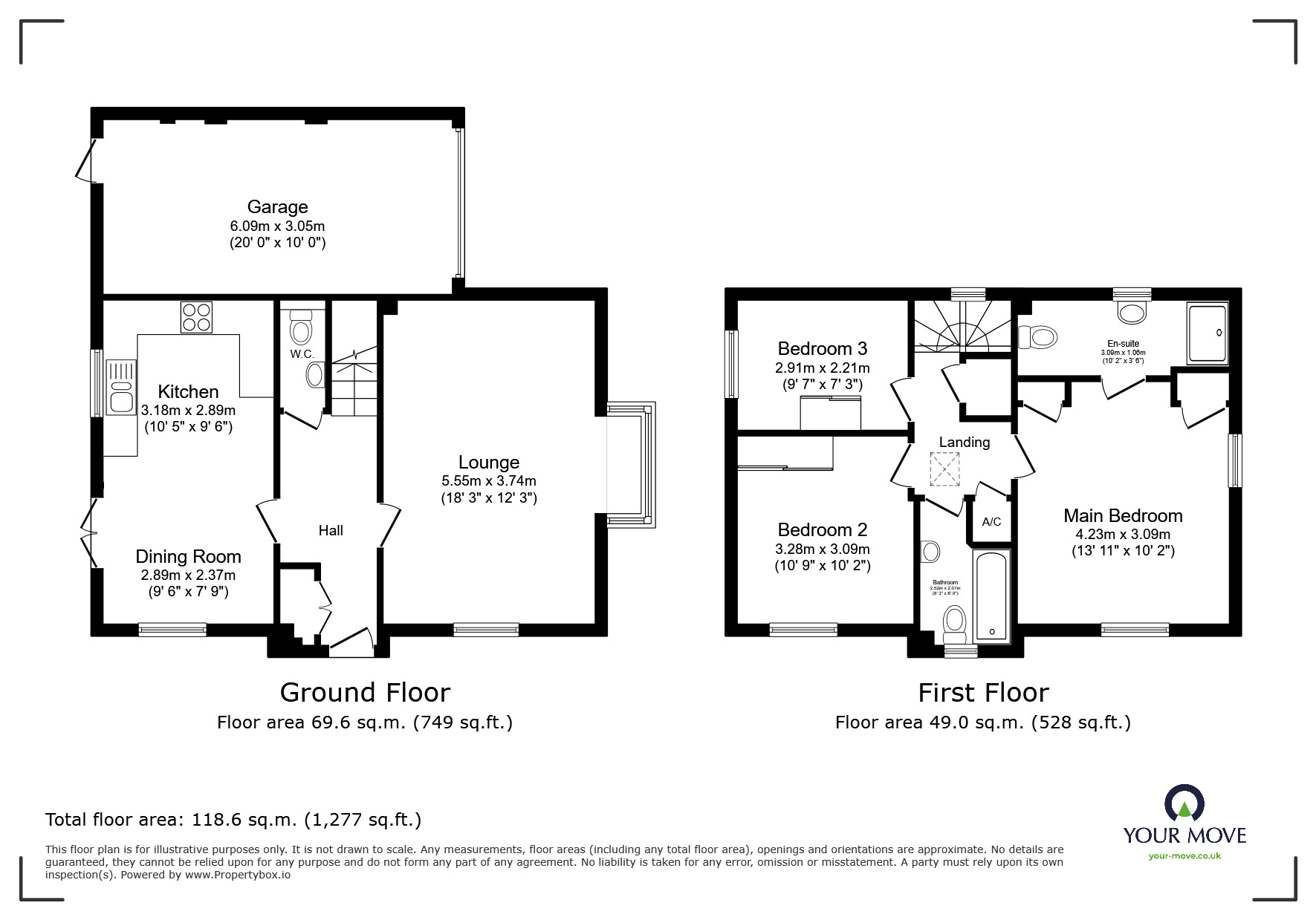 Floorplan of 3 bedroom Detached House to rent, Oxford Drive, Perton, Staffordshire, WV6