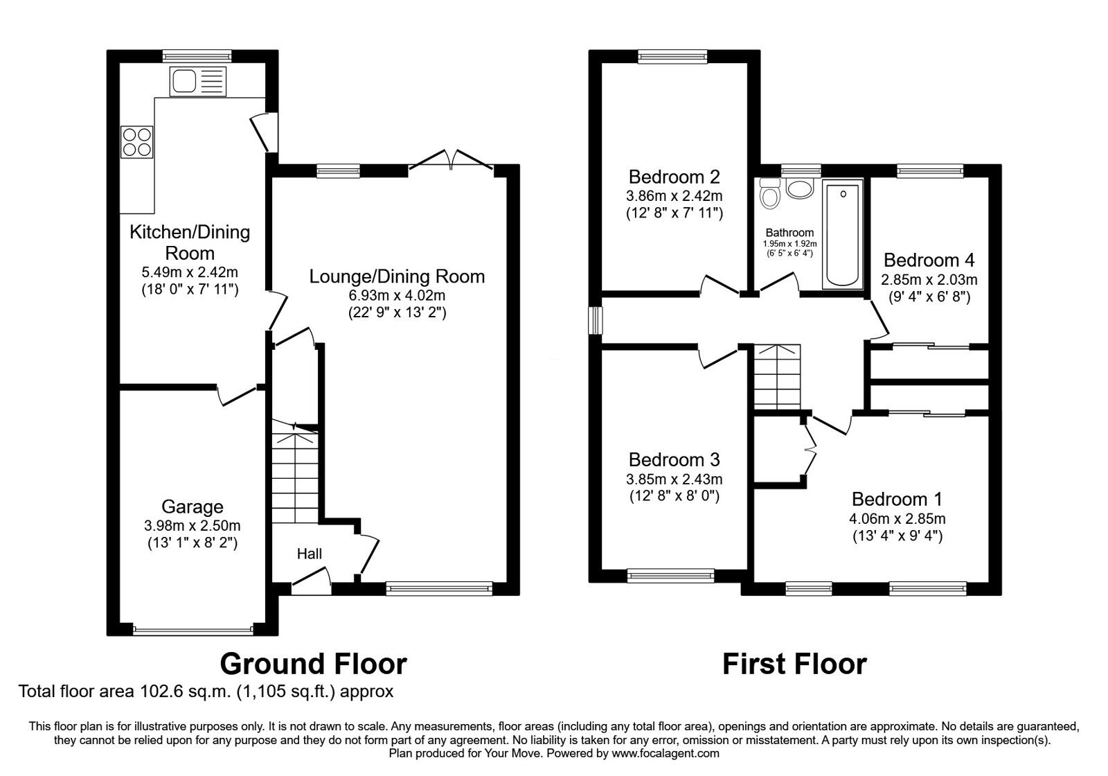 Floorplan of 4 bedroom Semi Detached House for sale, Ennerdale Drive, Perton, Staffordshire, WV6
