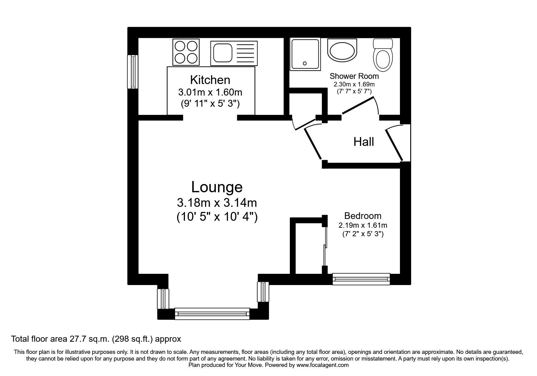 Floorplan of 1 bedroom  Flat to rent, Canterbury Drive, Perton, Staffordshire, WV6